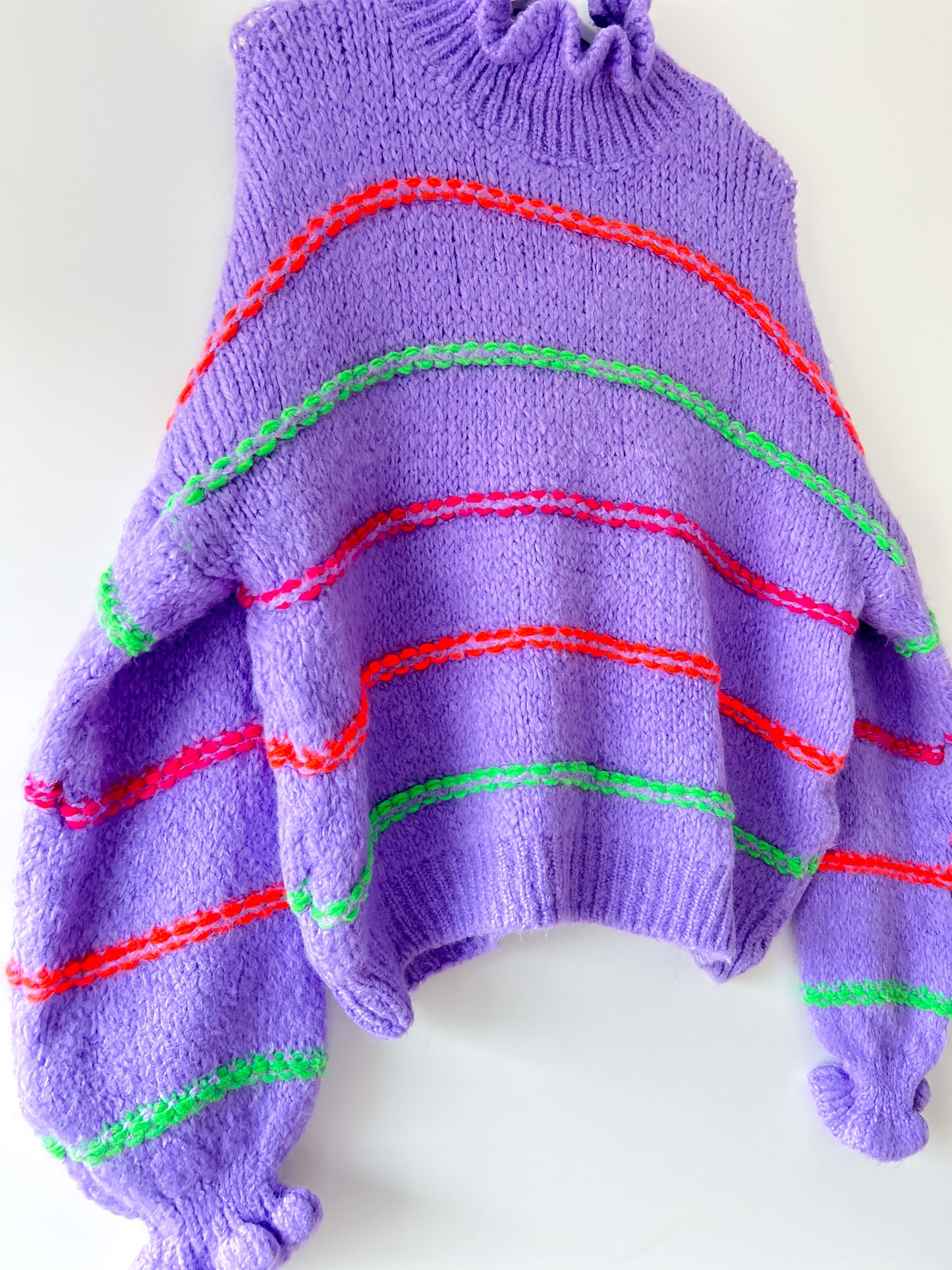 Trui - Ruffle col paars