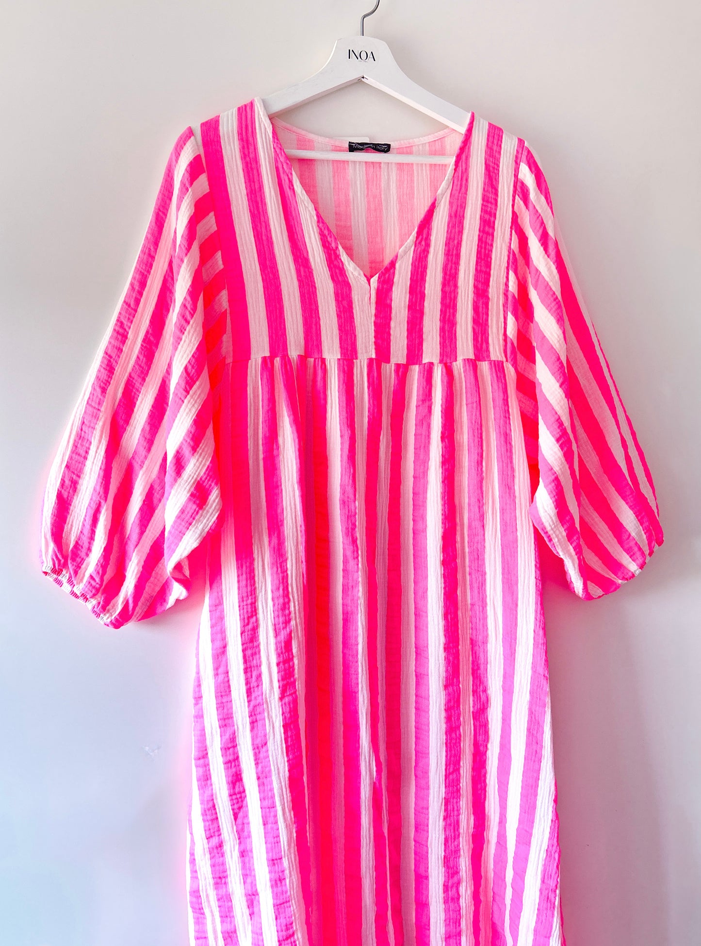Lange jurk - Elza neon-roze