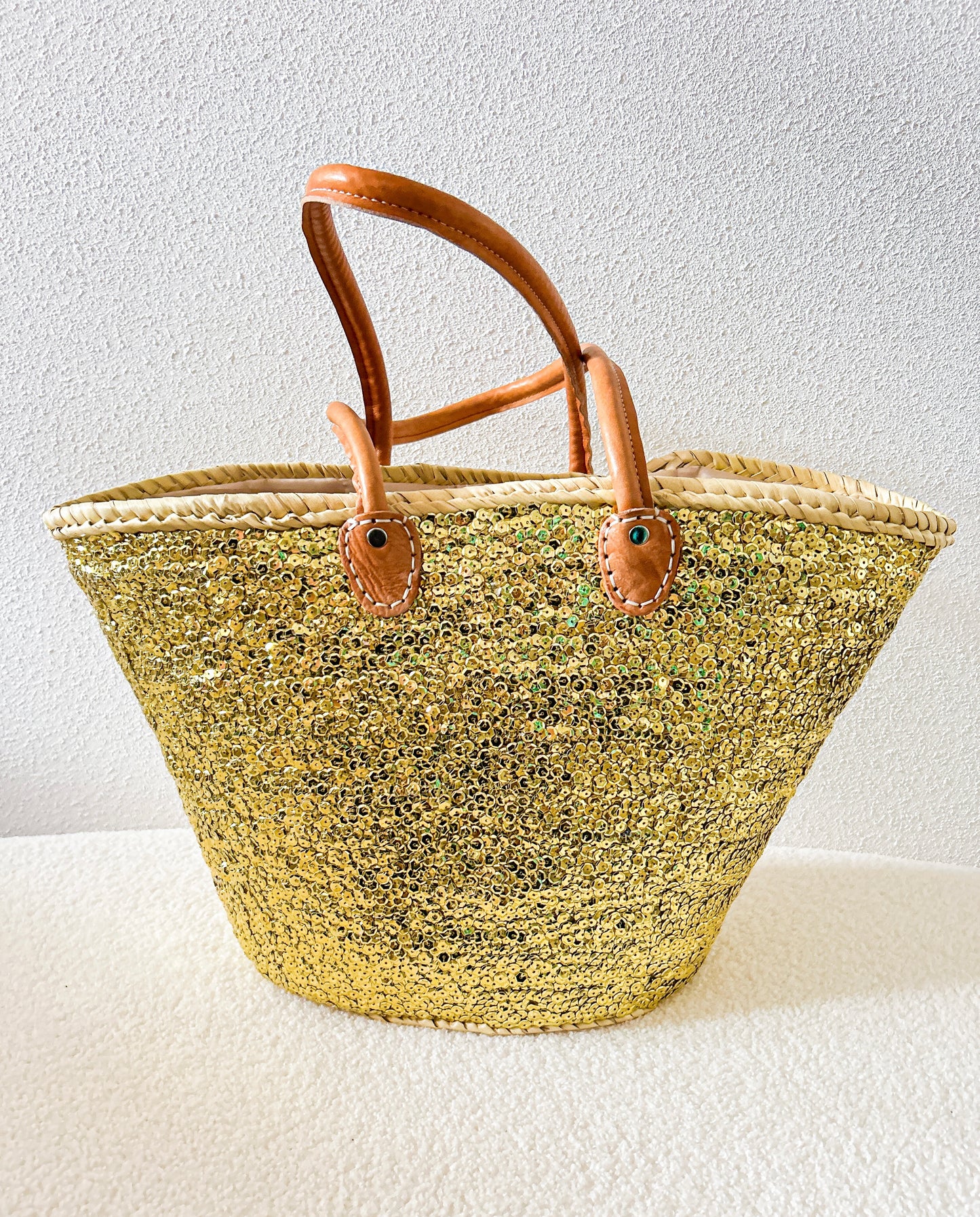XL goldy lovertjes strandtas