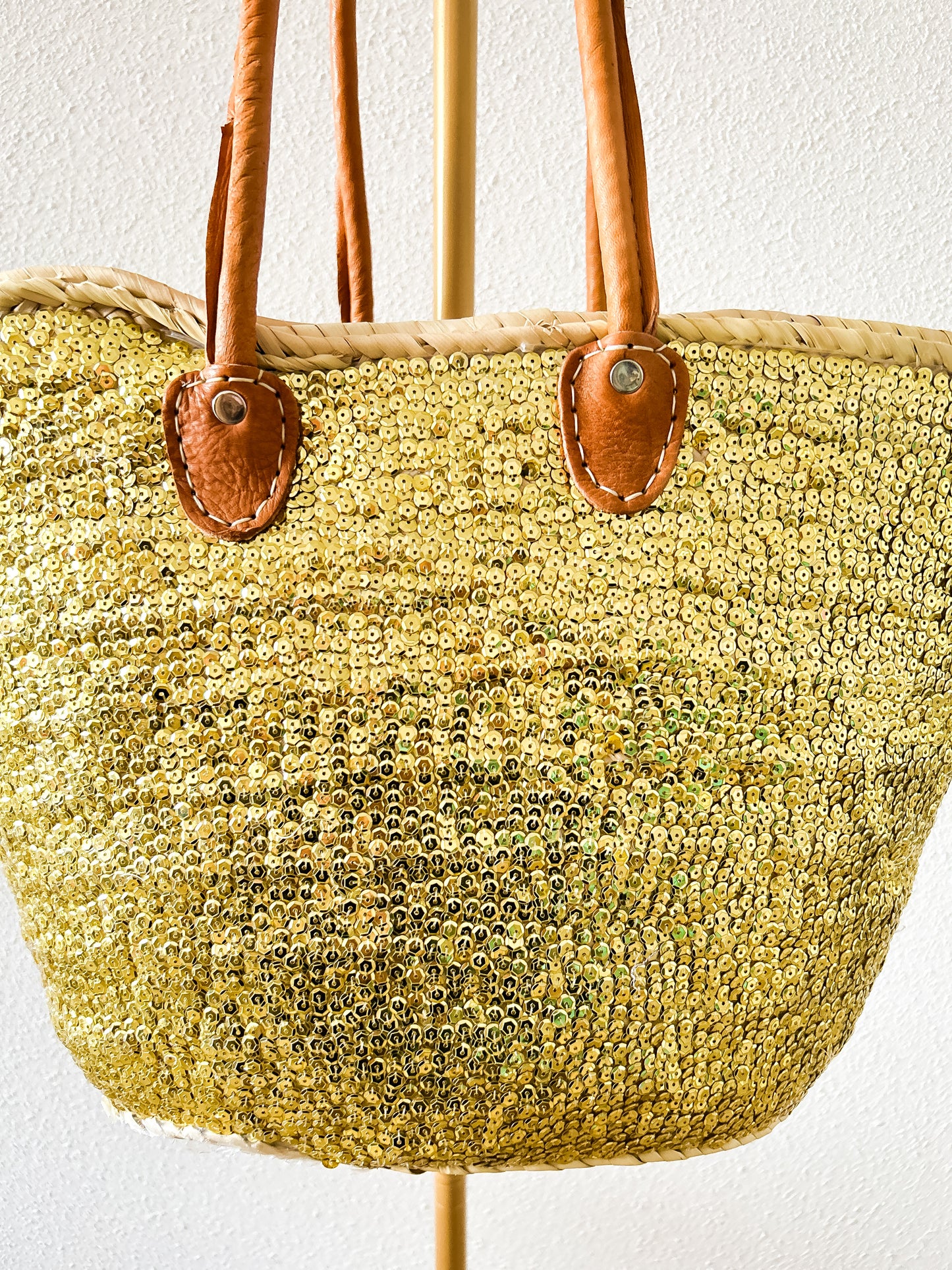 XL goldy lovertjes strandtas
