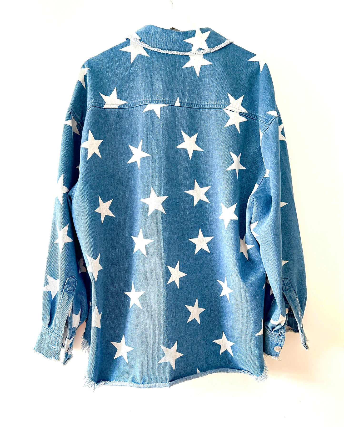 Denim overshirt/shacket with stars