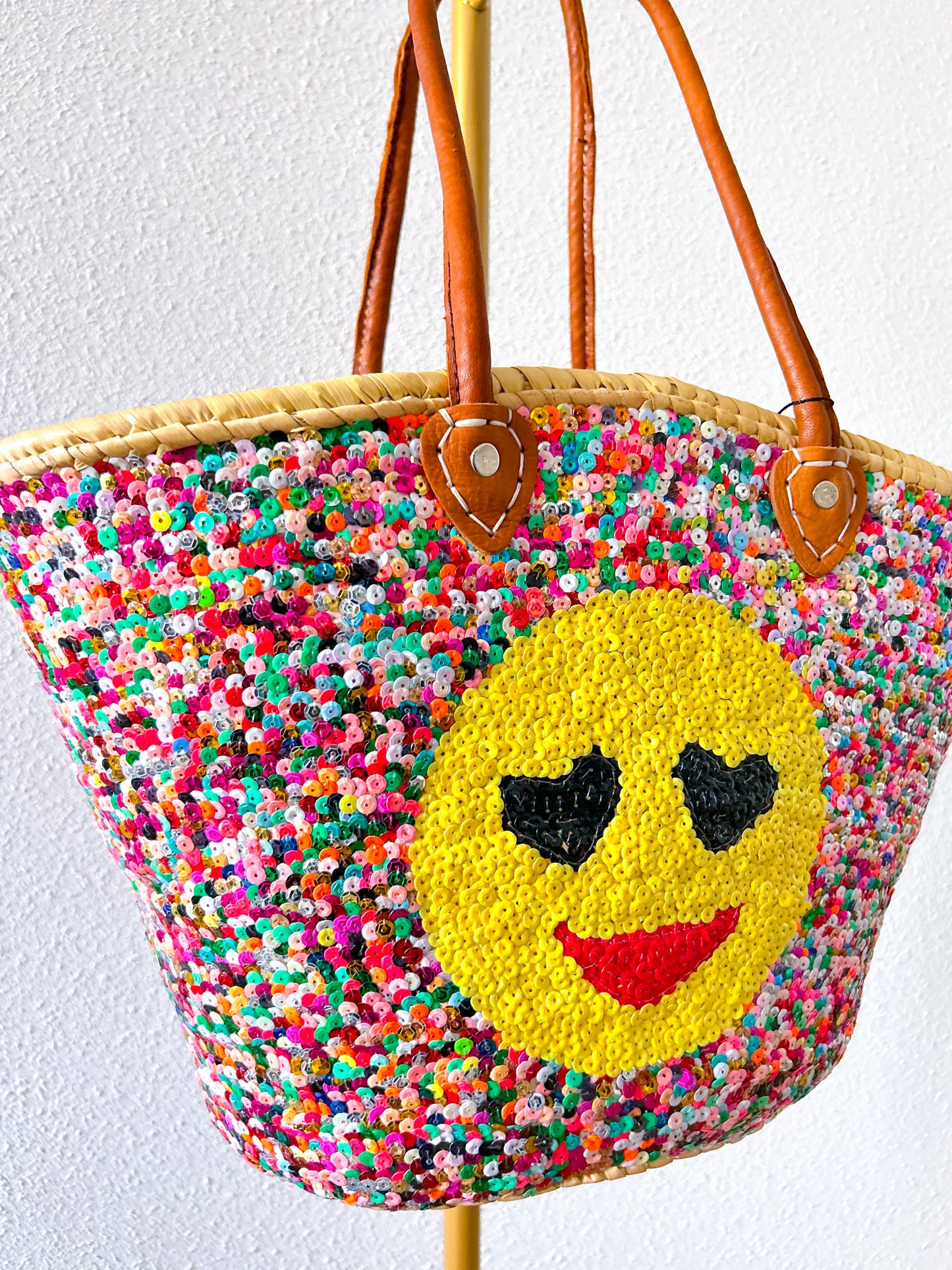Smiley lovertjes strandtas