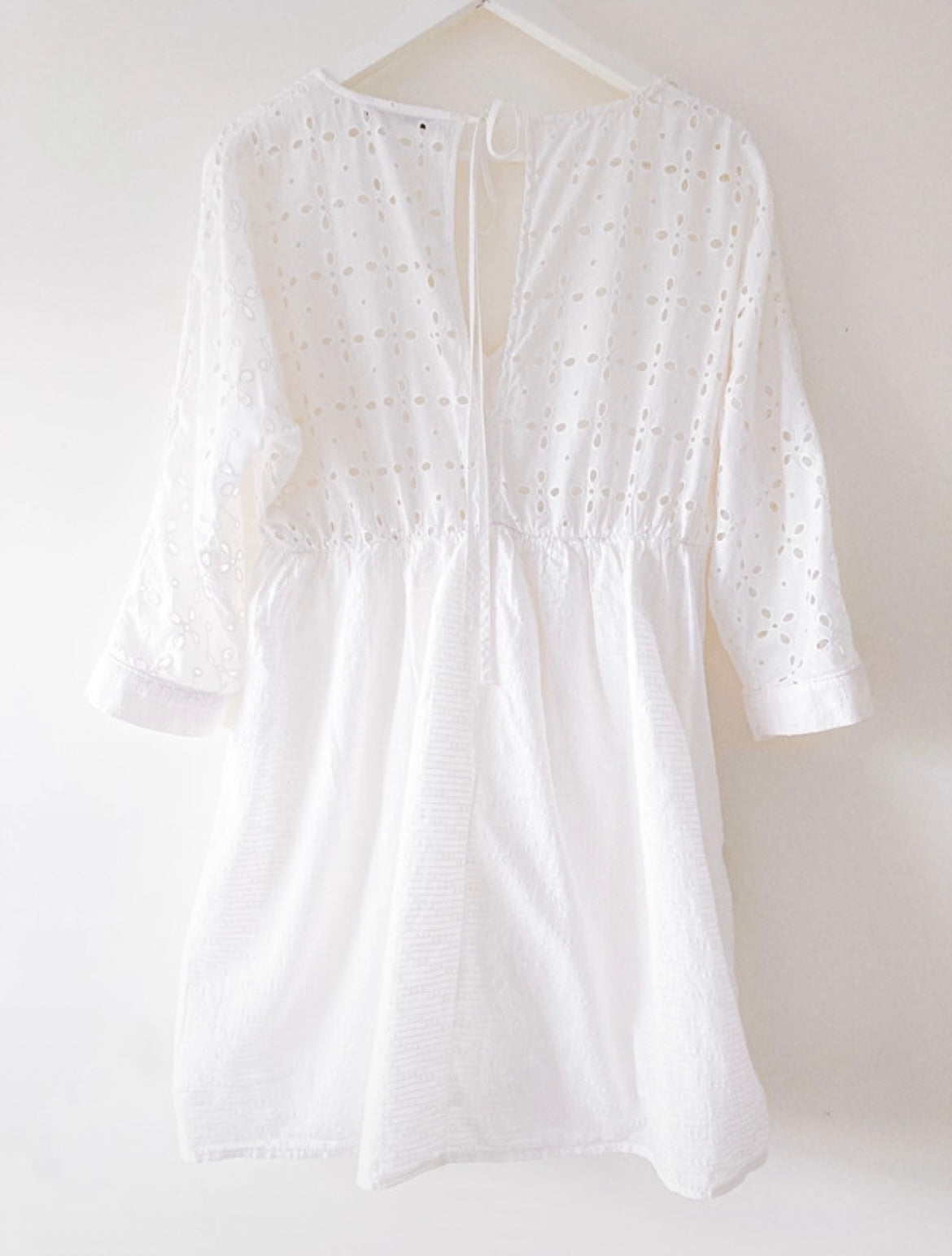 Zara White Embroidered Mini Dress