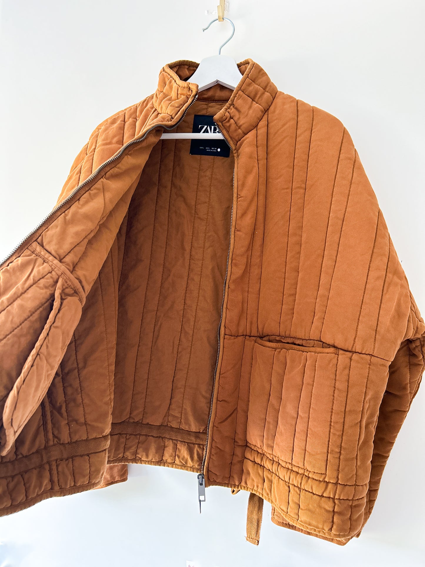 Camel/brown padded jacket Zara