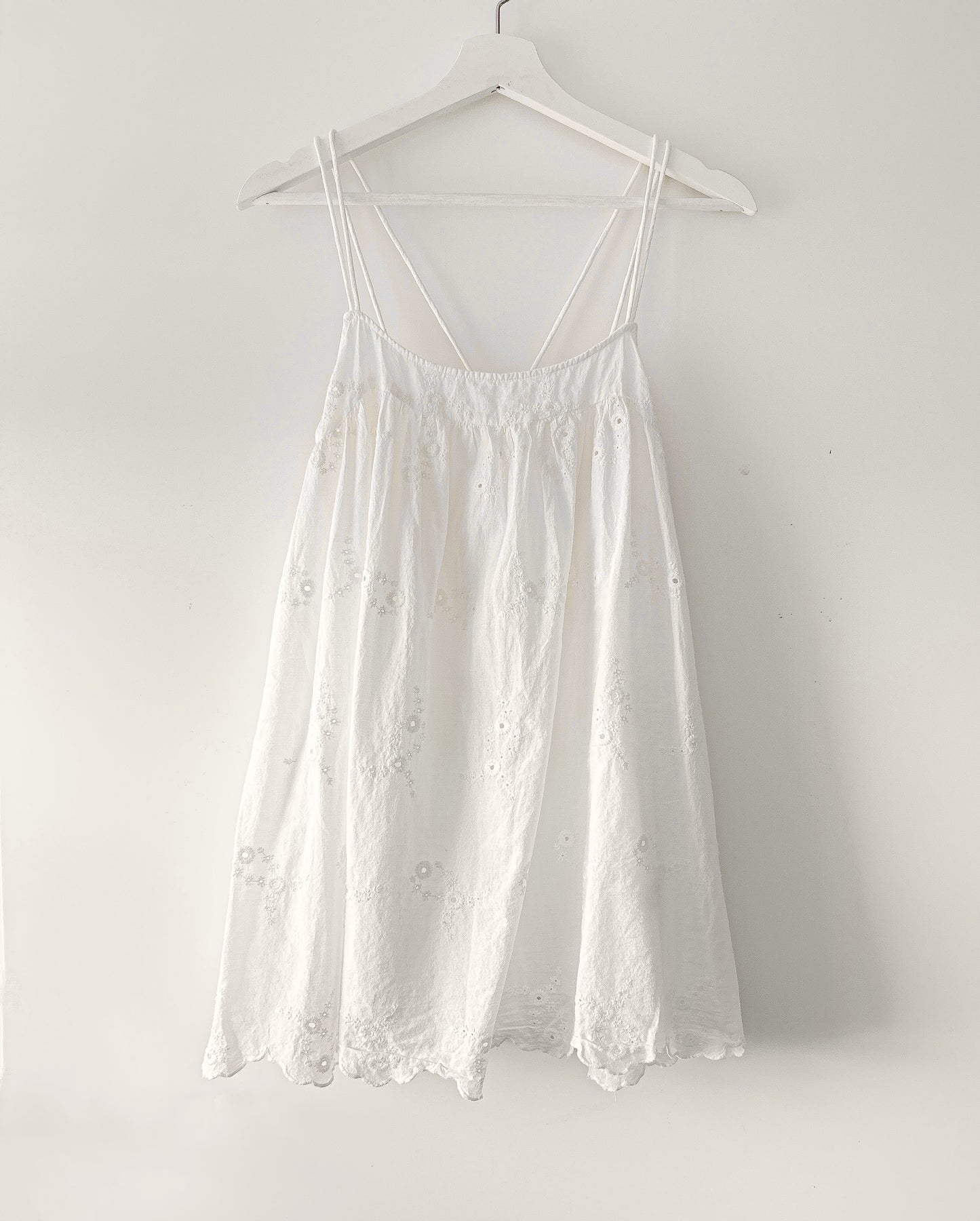 Zara white embroidered mini dress