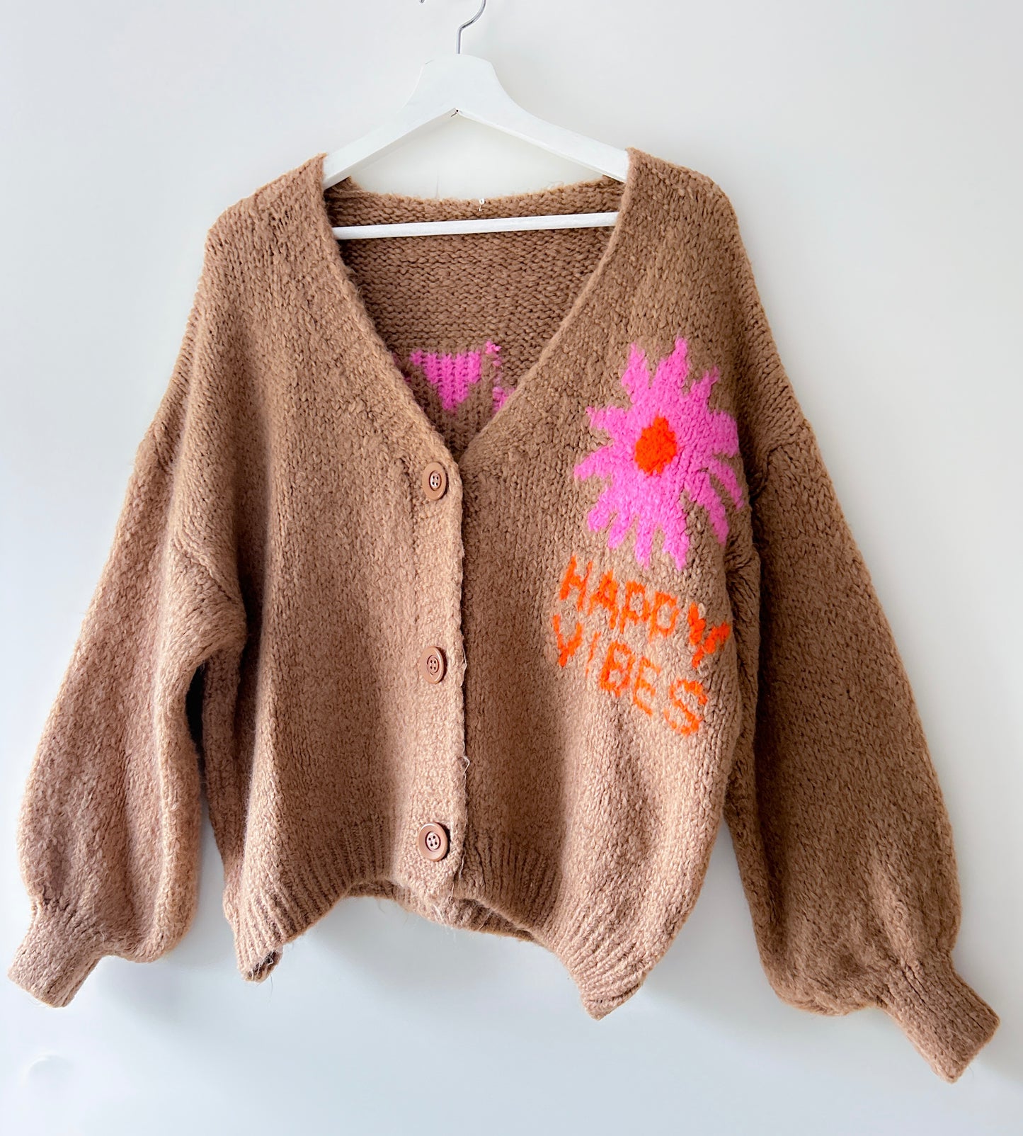 Vest - Happy vibes camel