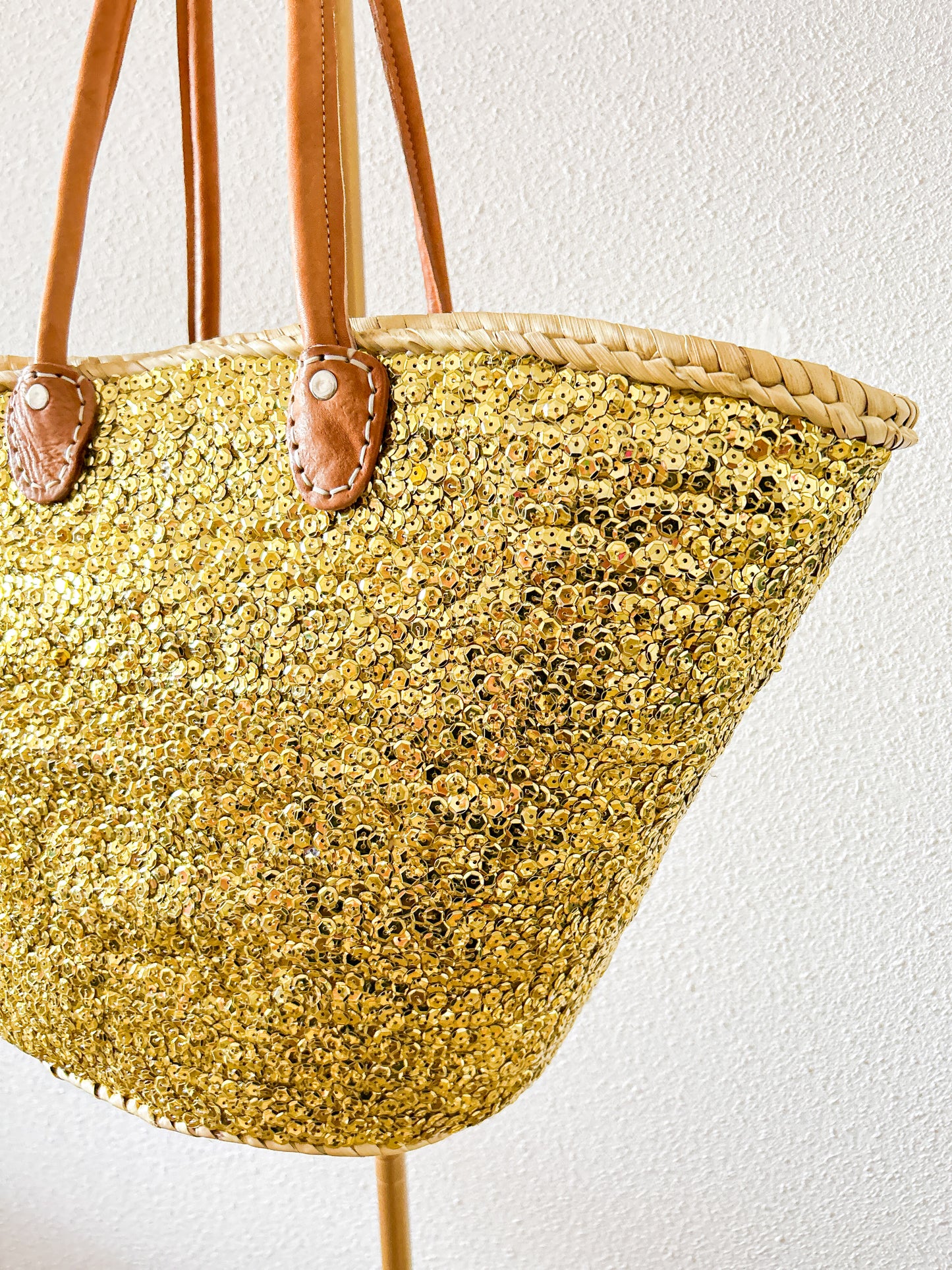 XL goldy lovertjes strandtas