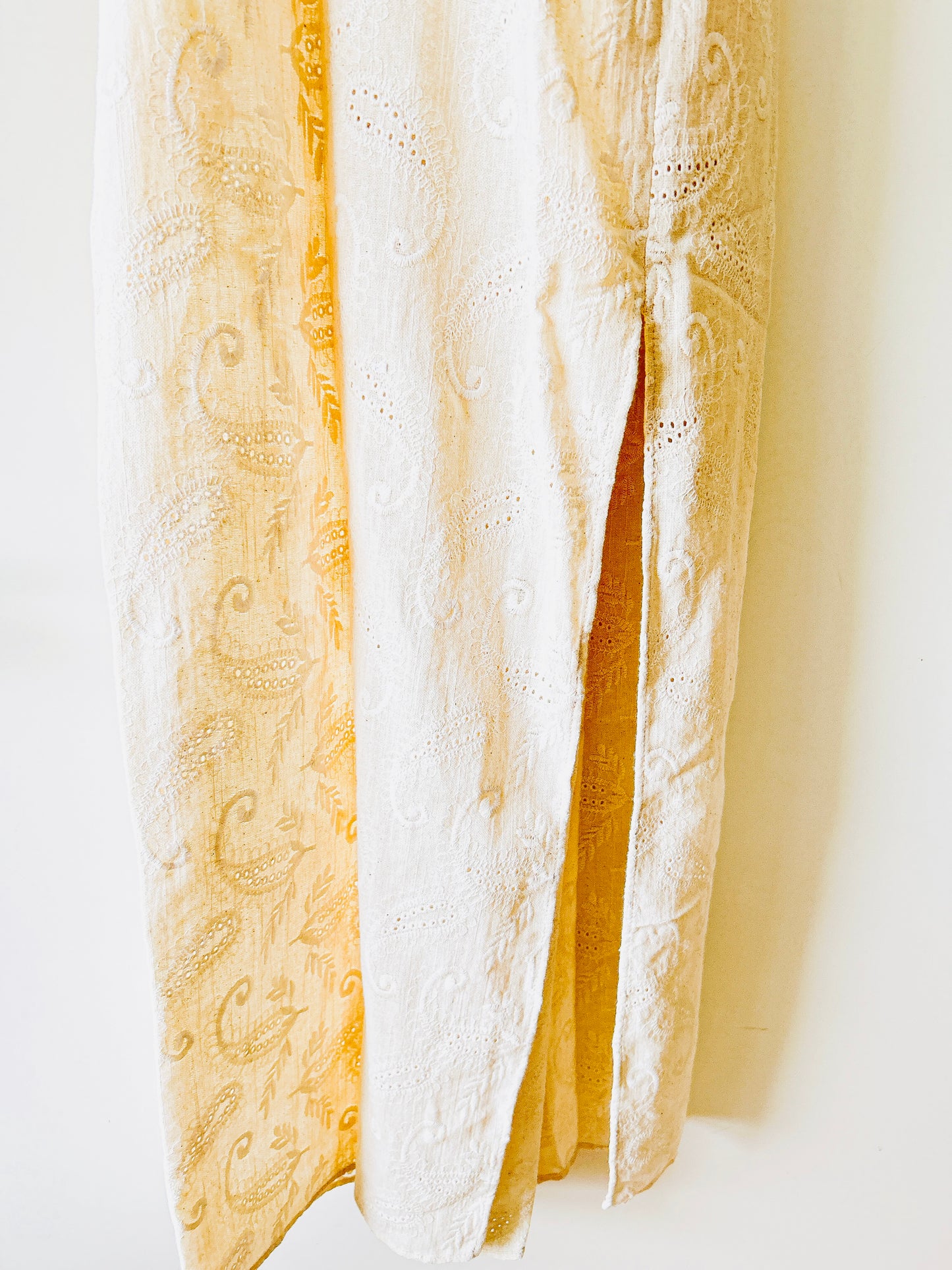 Ecru embroidered long dress Zara