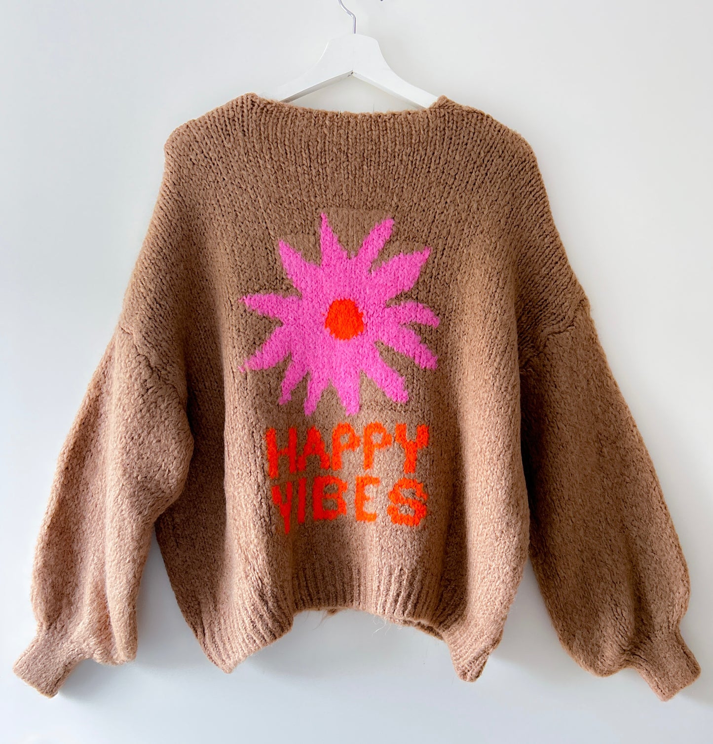 Vest - Happy vibes camel