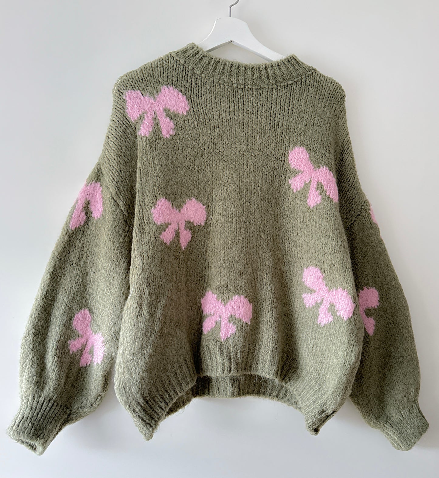 Knitted Sweater - Bow khaki
