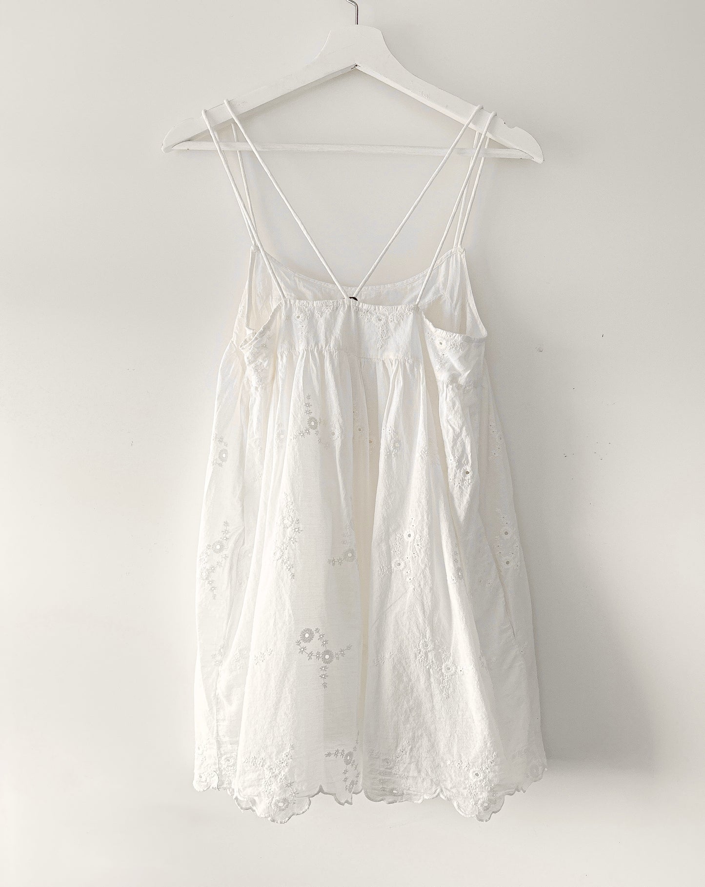 Zara white embroidered mini dress