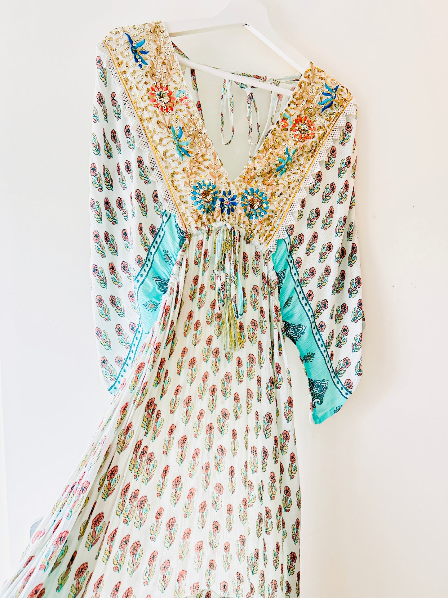 Jurk - Bohemian beach turquoise