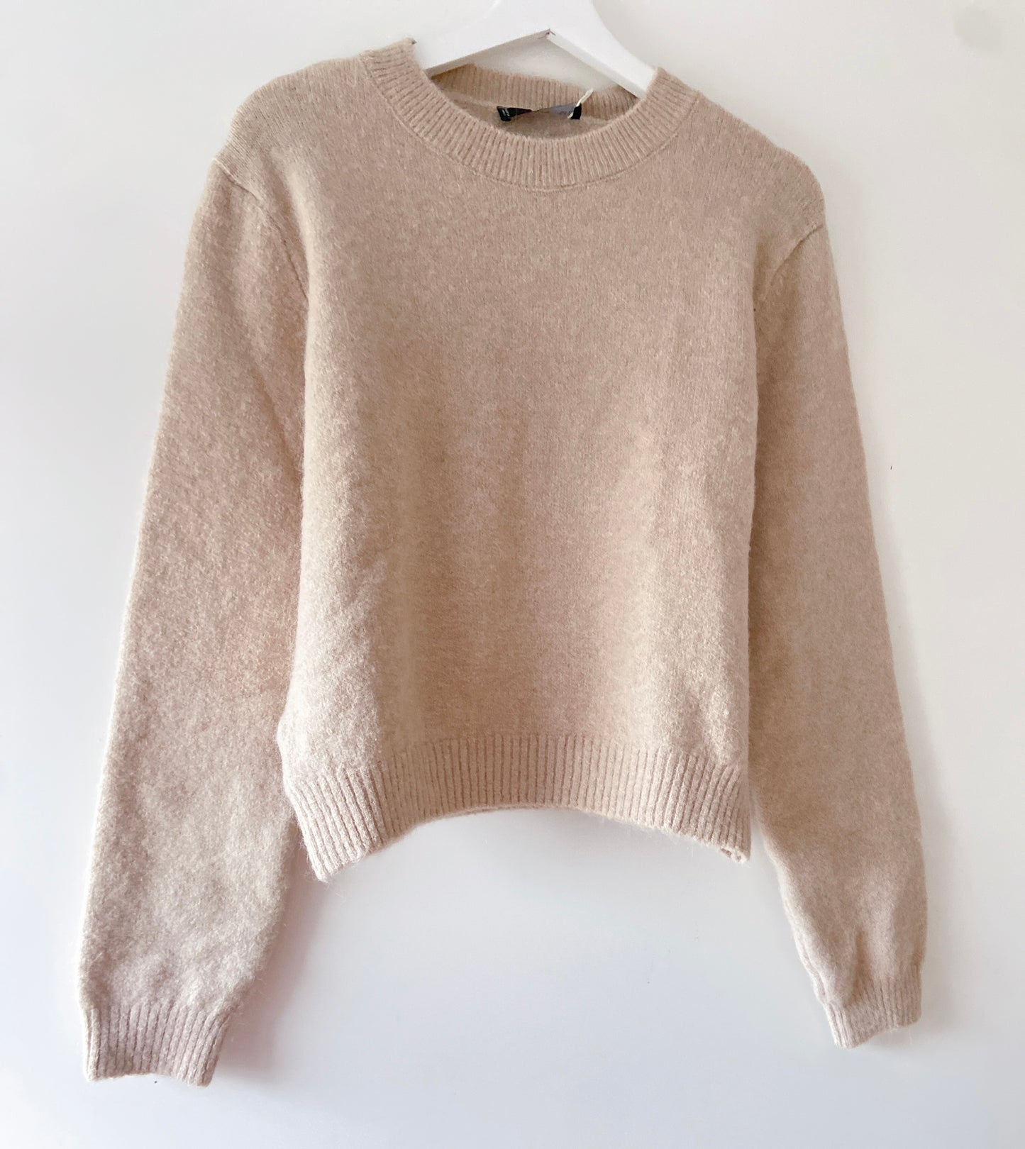 Pull en laine tricoté beige Mango