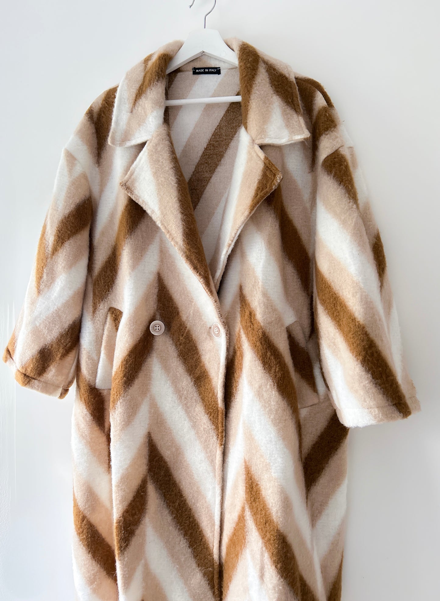 Wollen Overjas - Noé beige/bruin