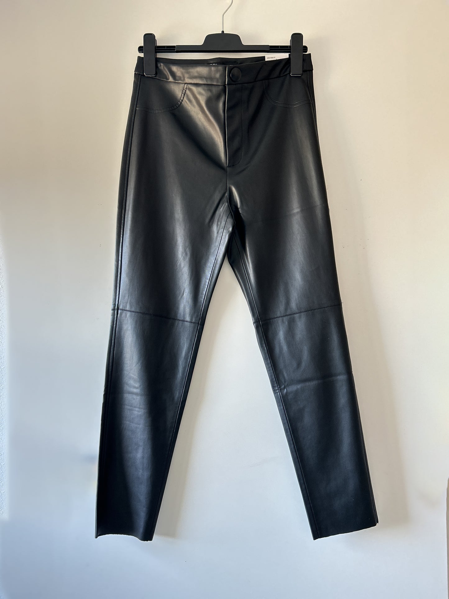 Black faux leather/pu skinny pants Zara