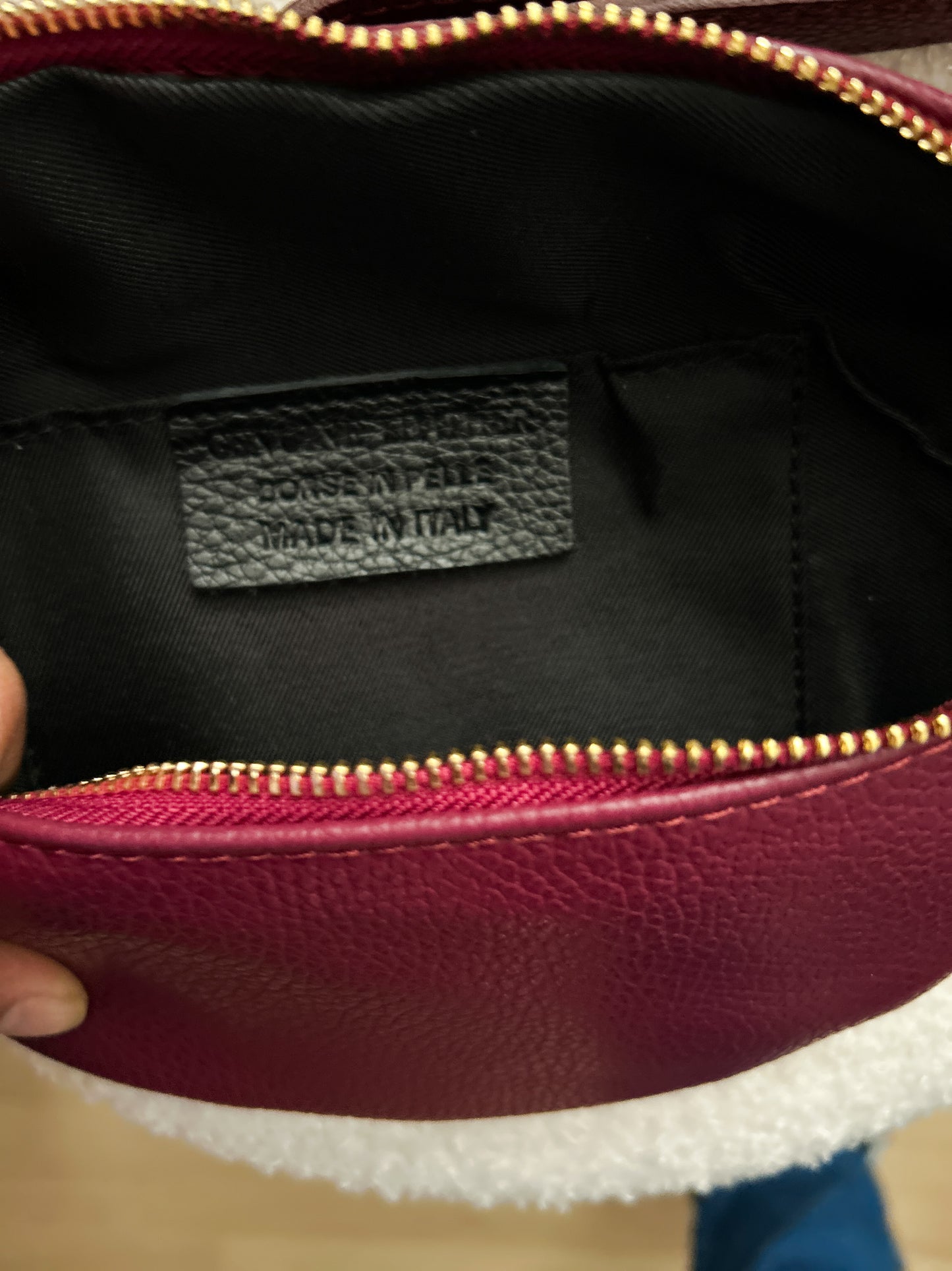 Leren schoudertas - Liora burgundy