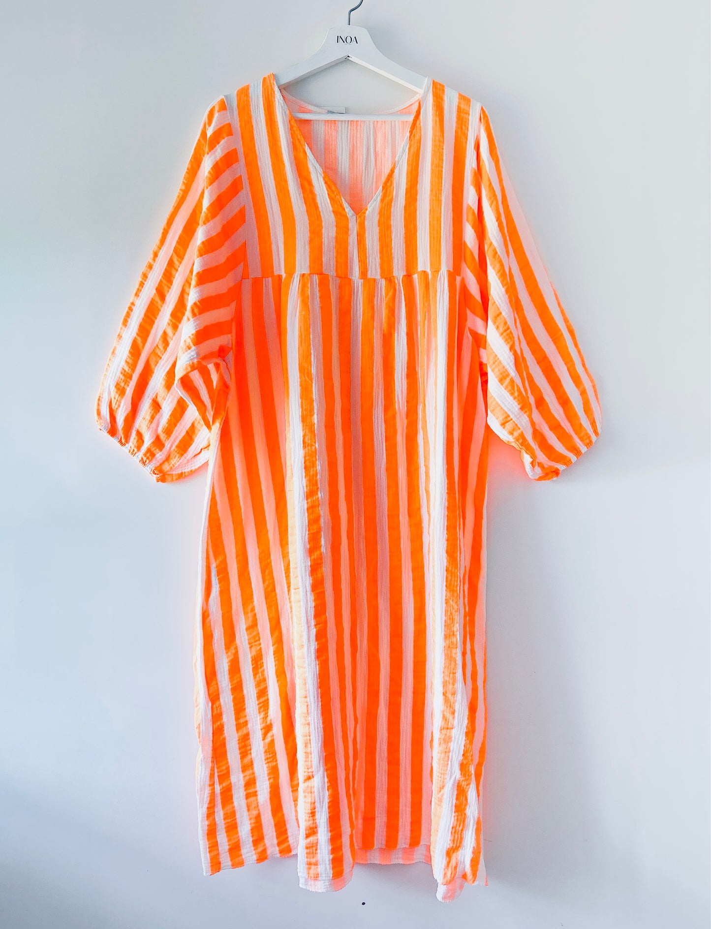 Lange jurk - Elza neon-oranje