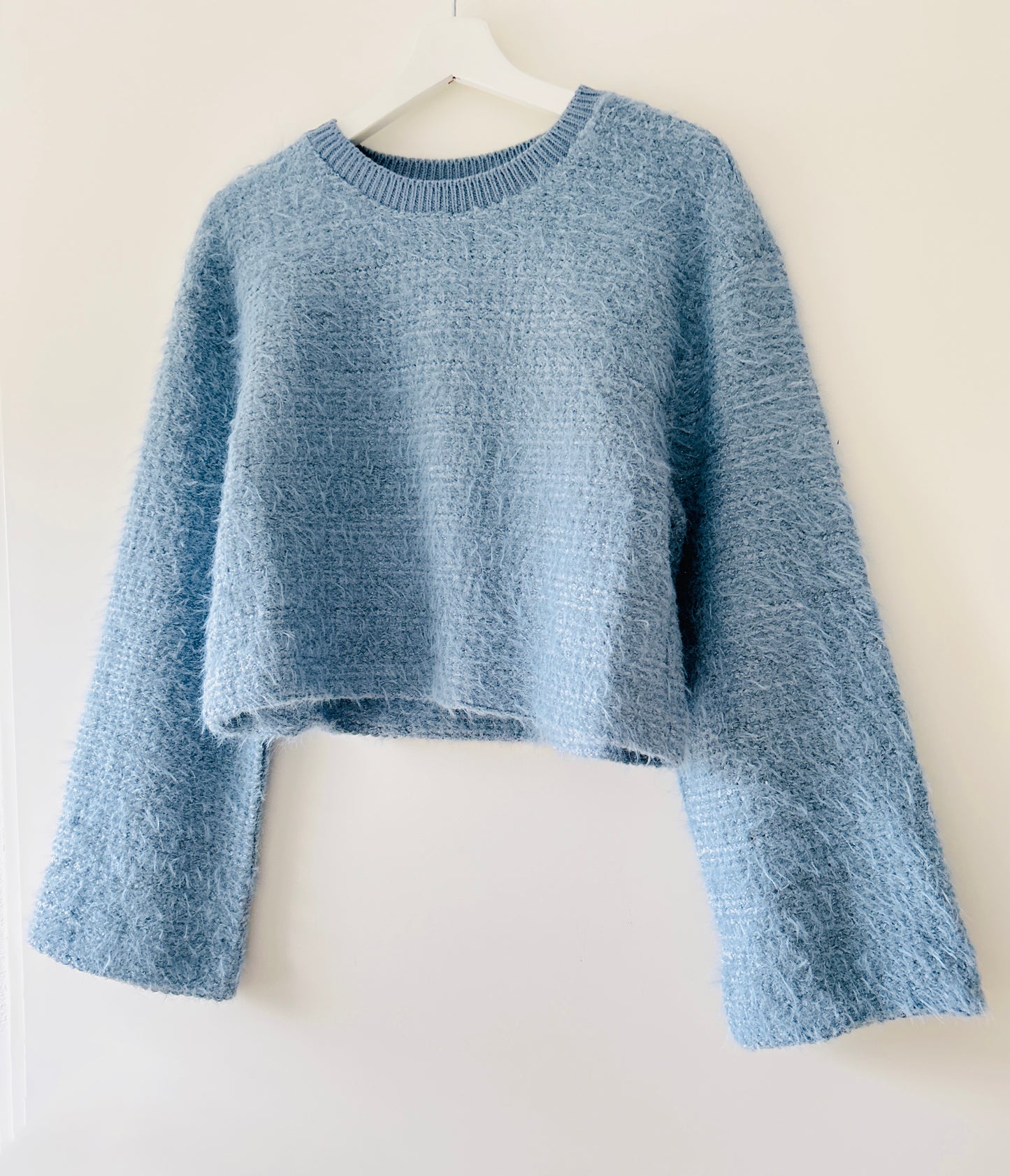 Pull en maille bleu clair Zara
