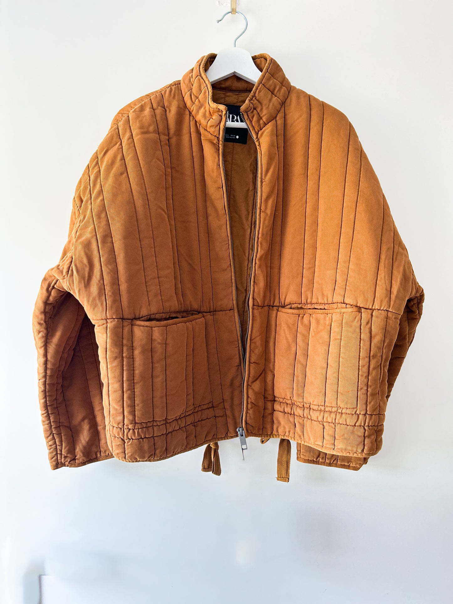 Camel/brown padded jacket Zara
