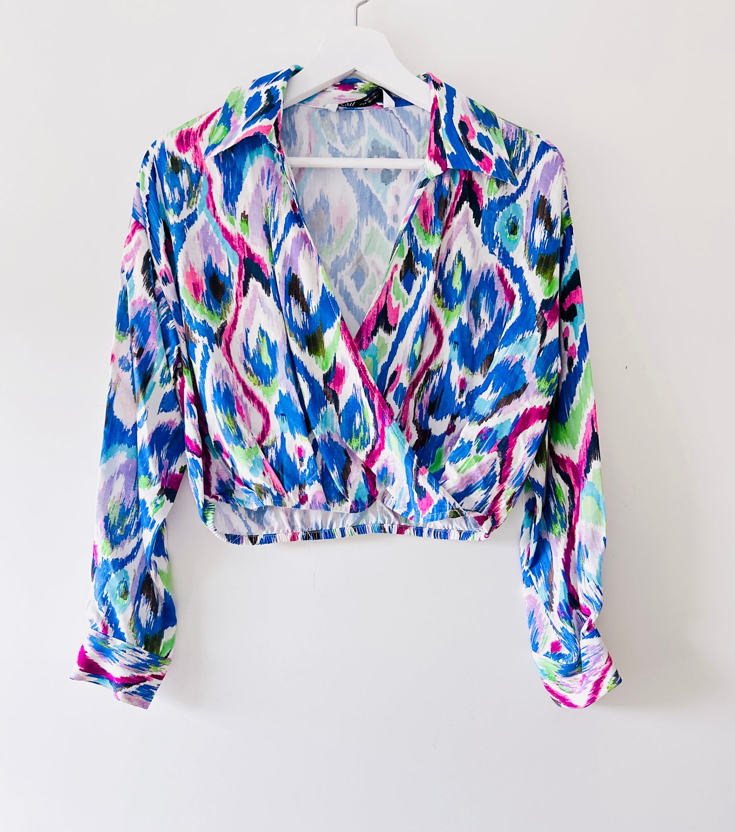 Multicolor crop top blouse Zara