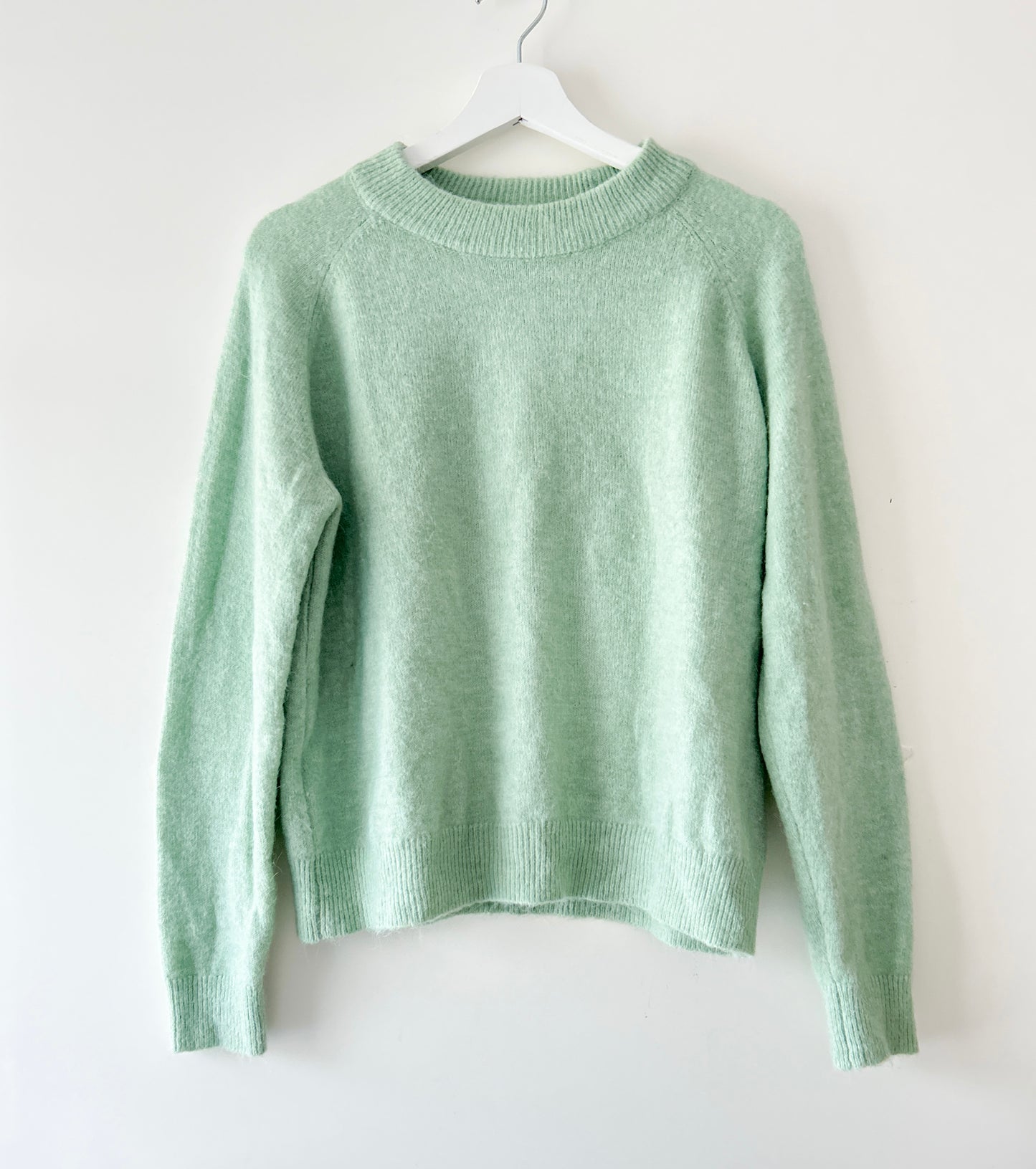 Mintgroene gebreide trui met alpaca Zara