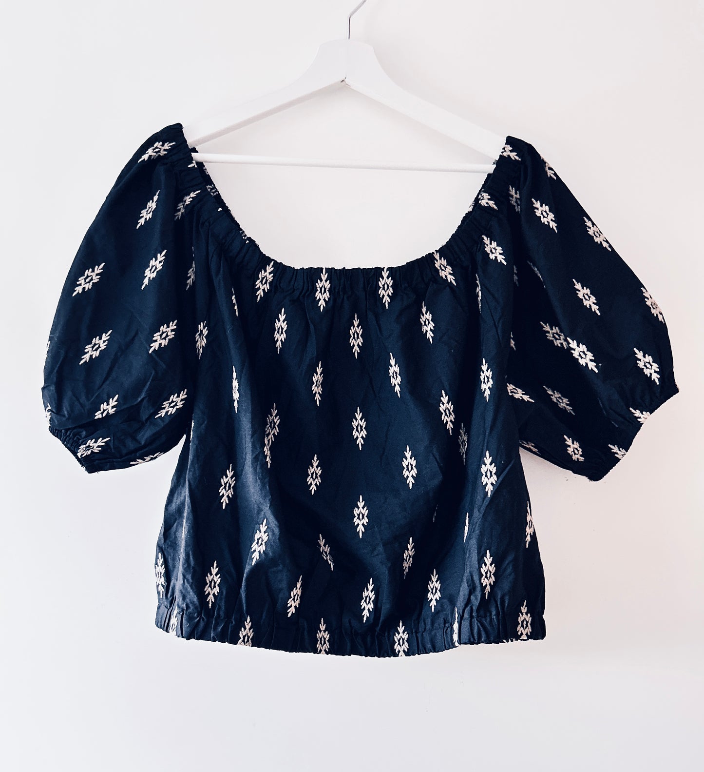 Black embroidered top Shoeby