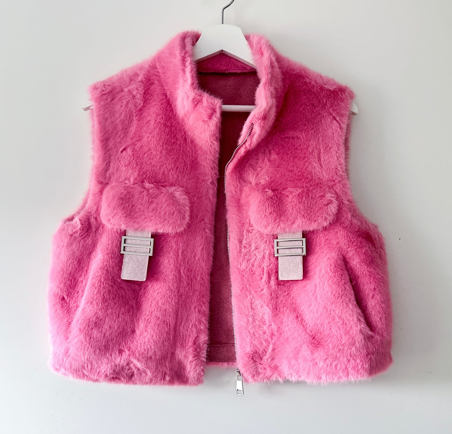 Bodywarmer - Fluffy May roze