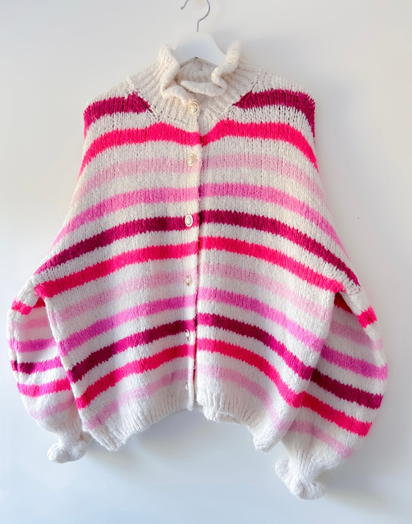 Vest - Ruffle chique roze streep