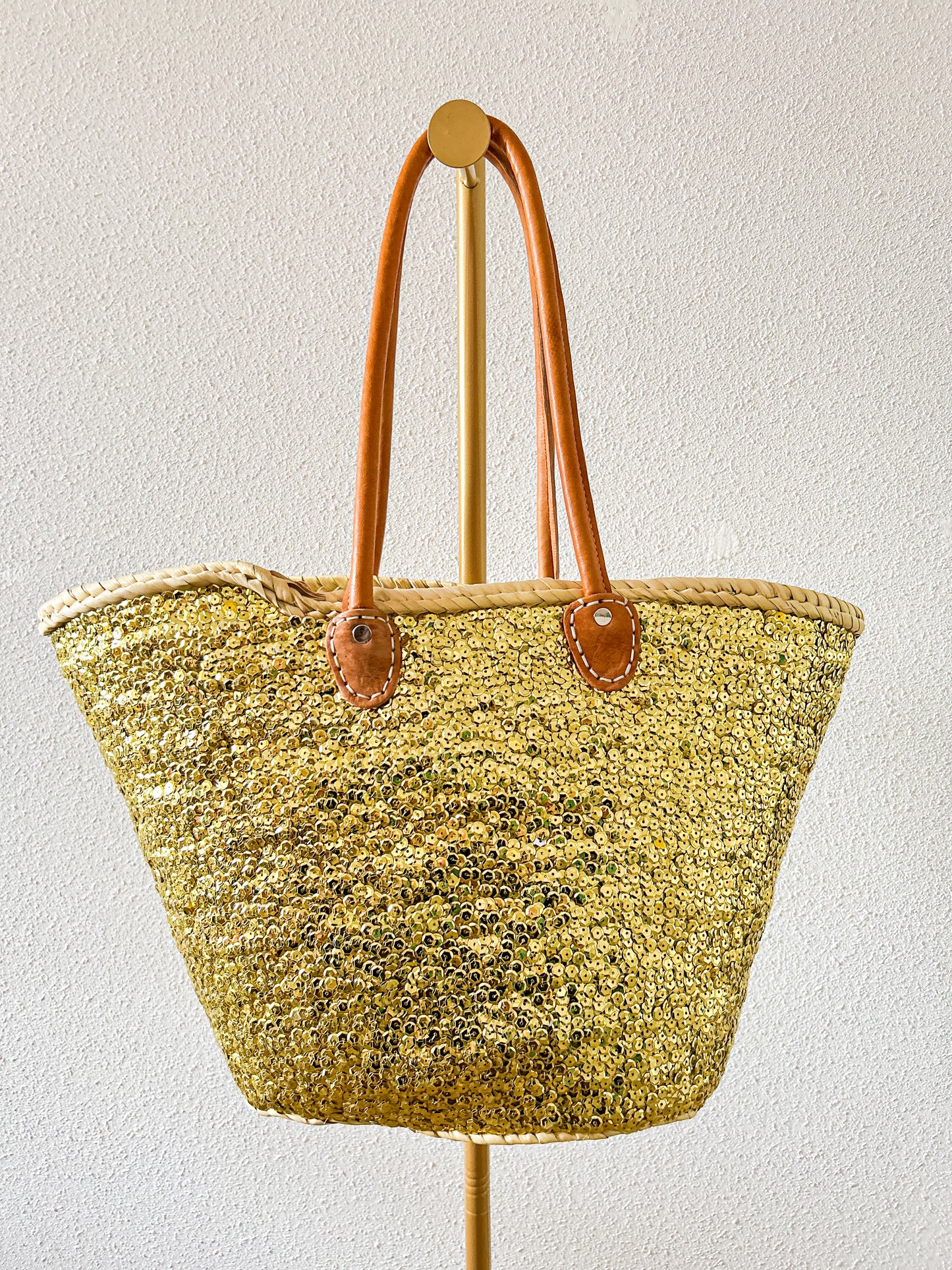 XL goldy lovertjes strandtas