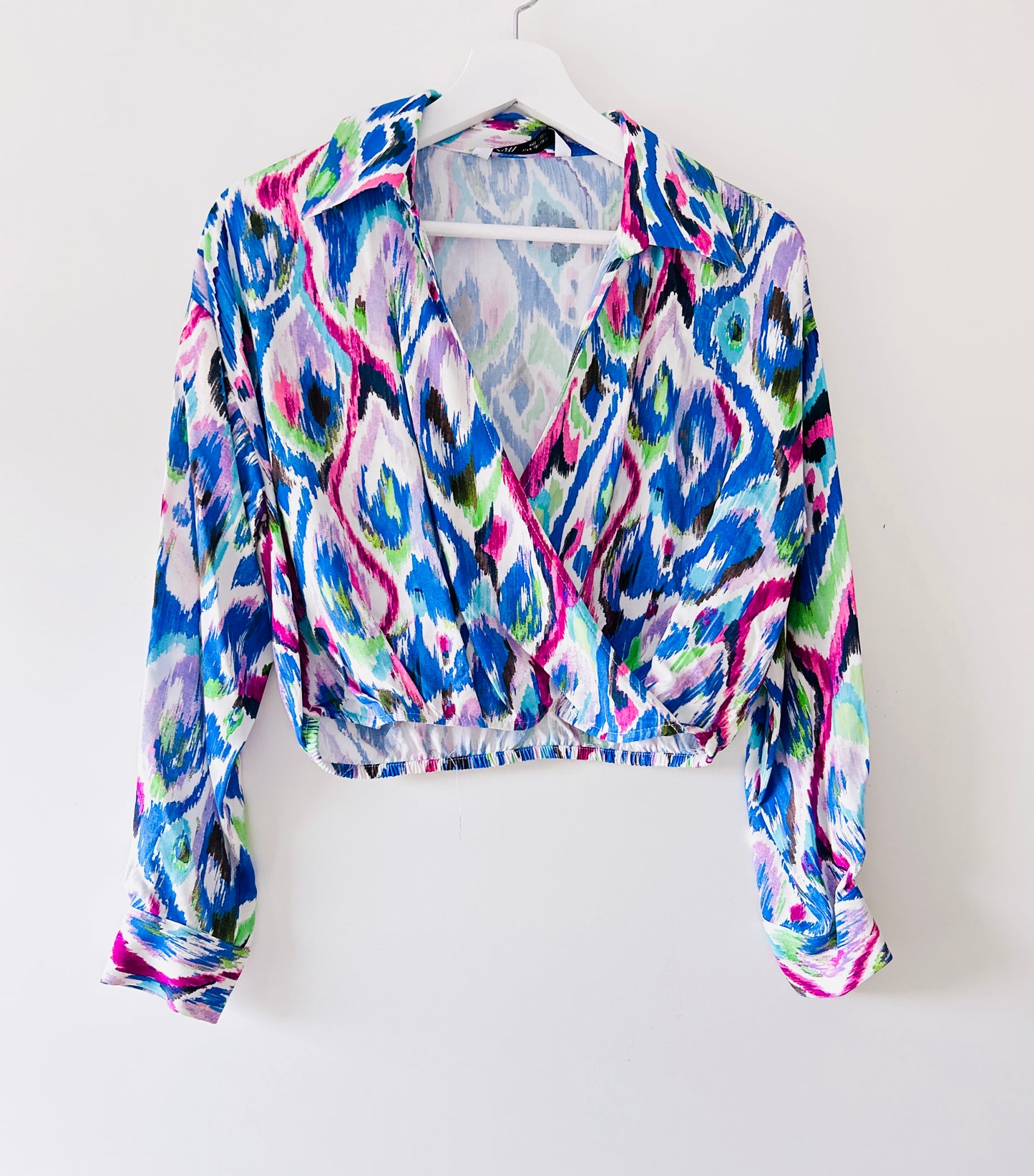 Multicolor crop top blouse Zara