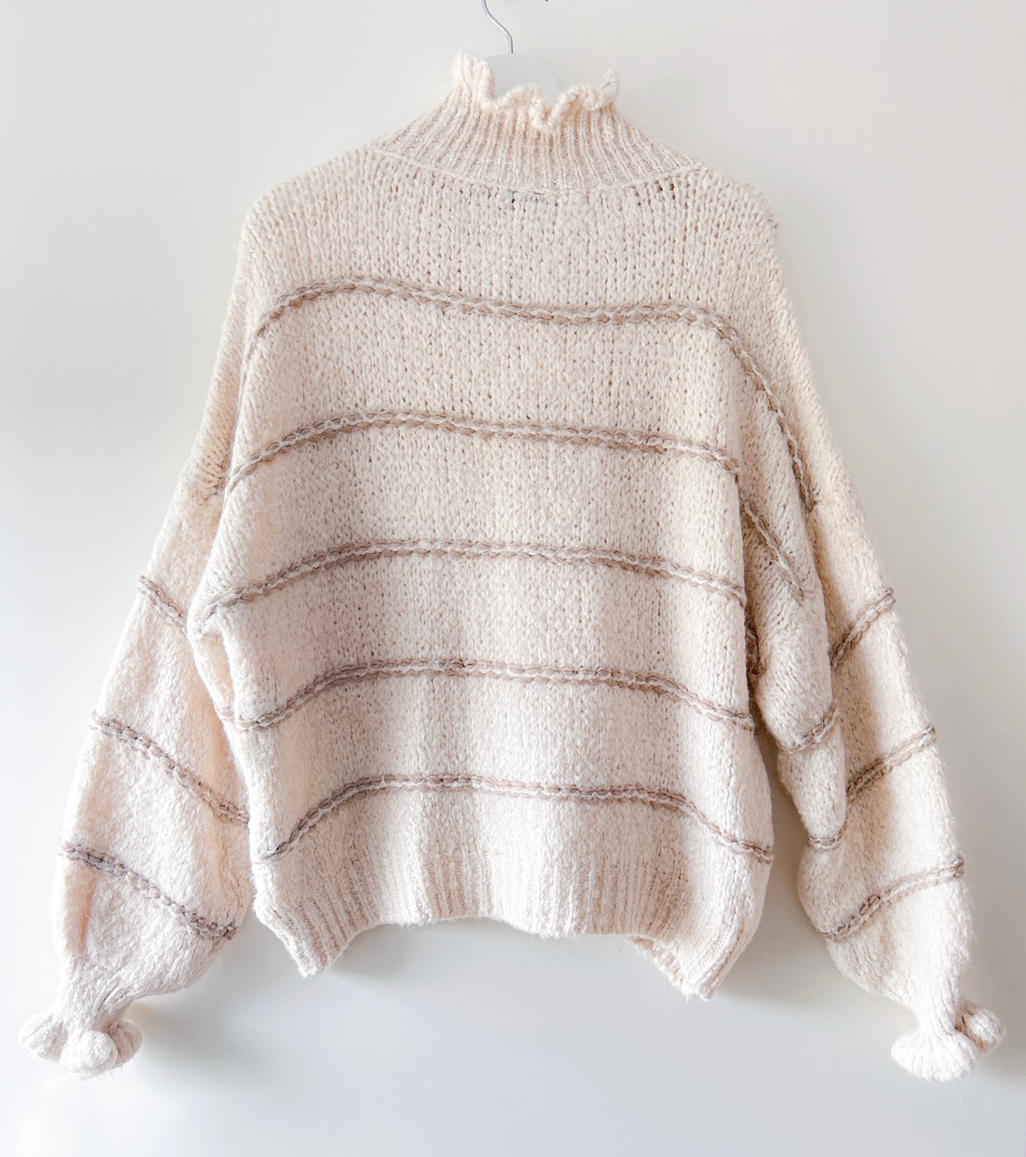 Vest - Ruffle chique beige streep