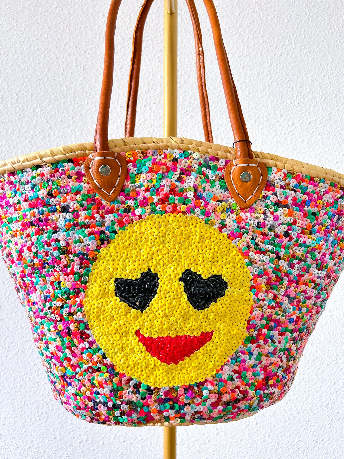 Smiley lovertjes strandtas