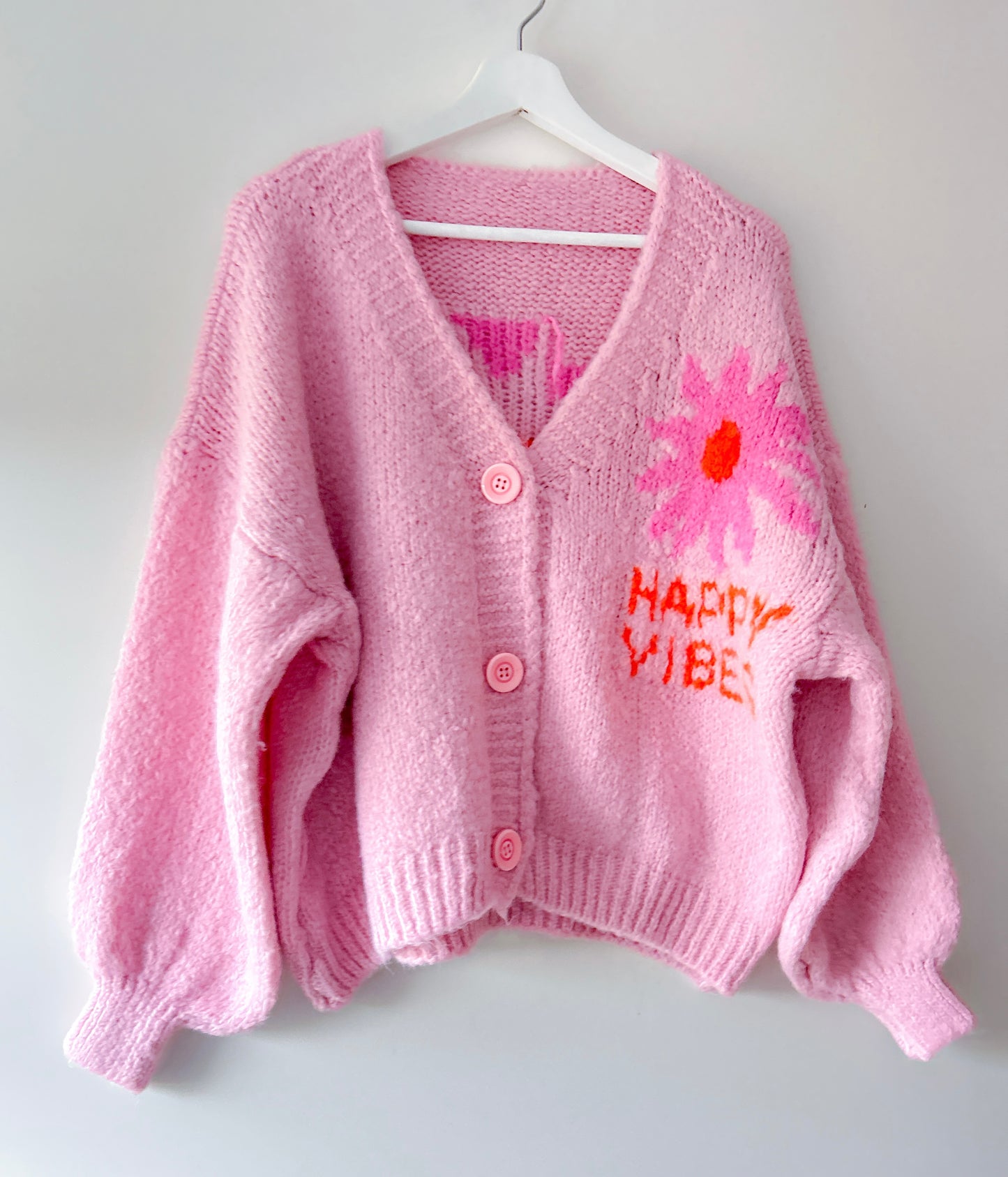 Vest - Happy vibes lichtroze