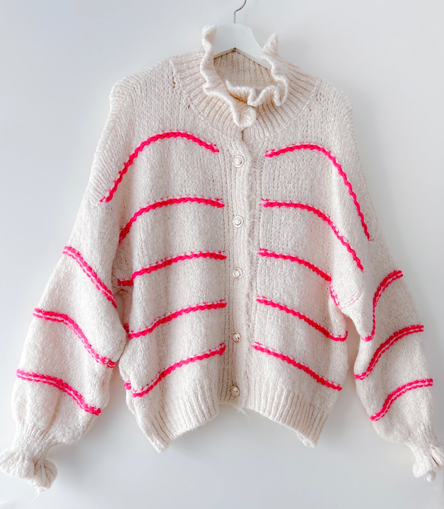 Vest - Ruffle chique roze streep