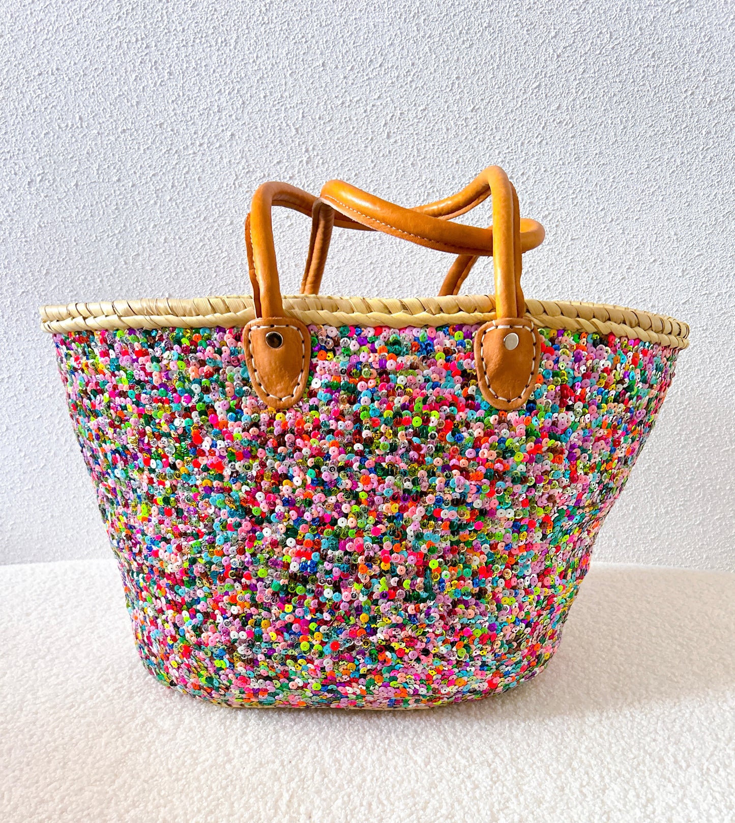 Neon-lime lovertjes strandtas