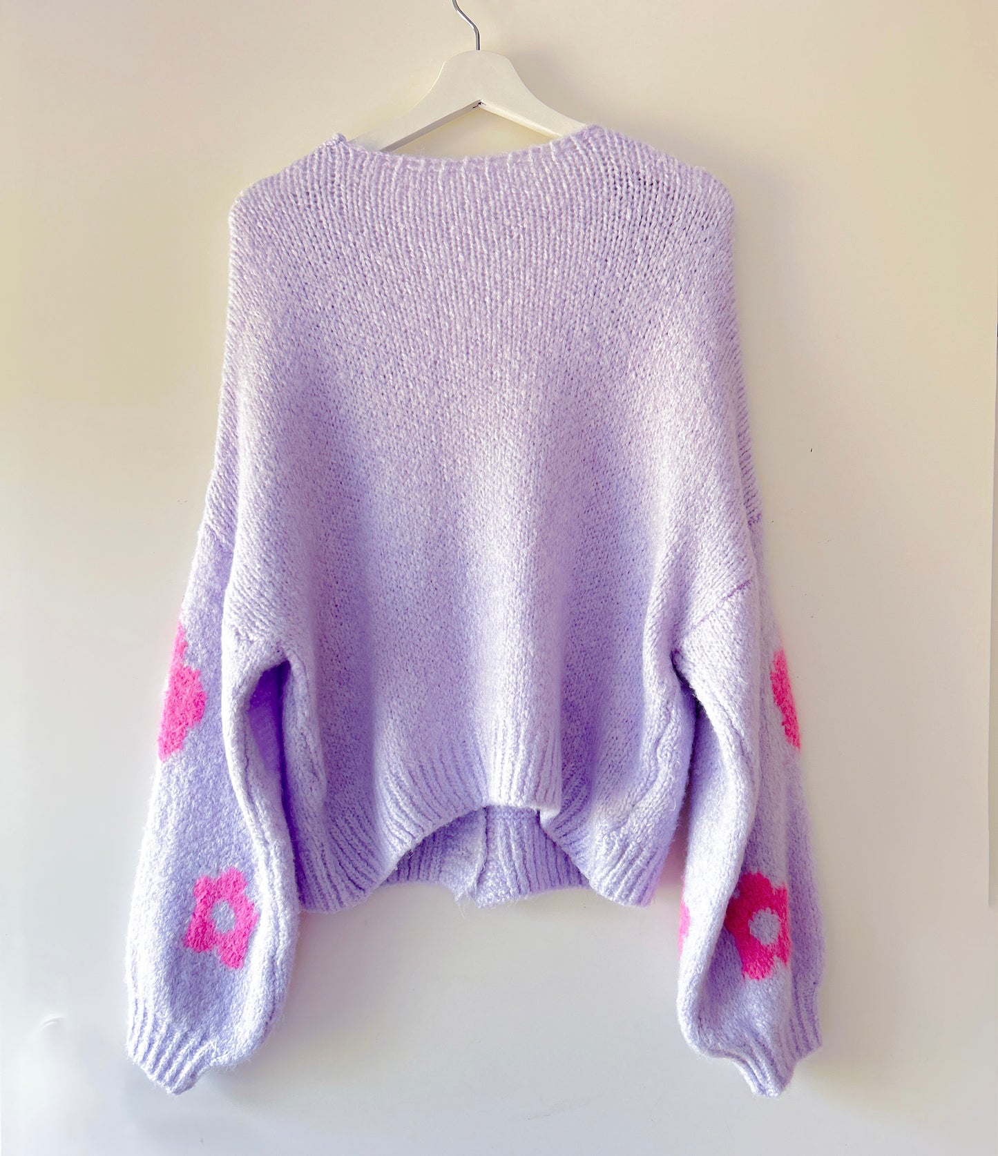 Knitted Vest - Flower Pink