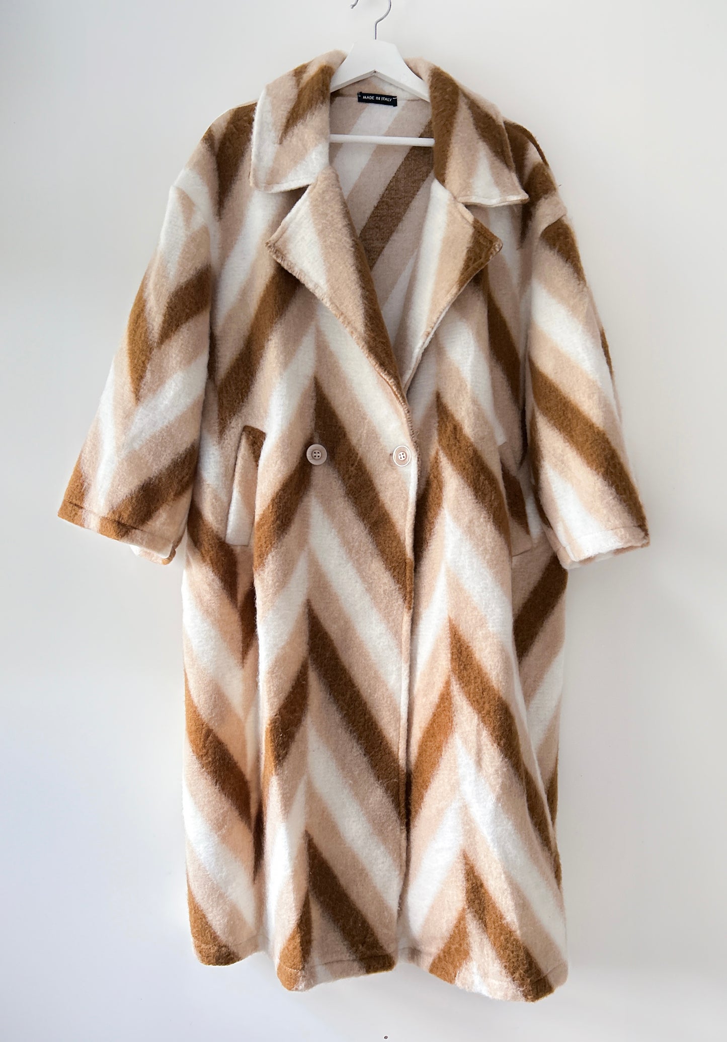 Wollen Overjas - Noé beige/bruin