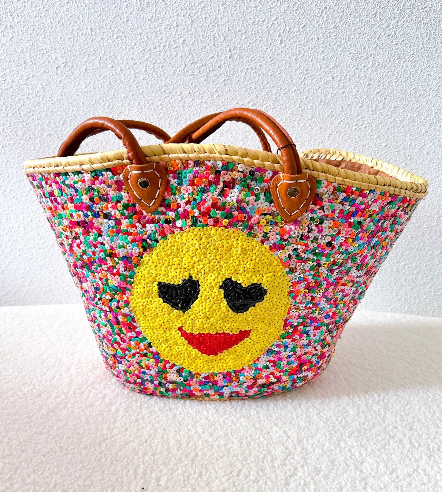 Smiley lovertjes strandtas