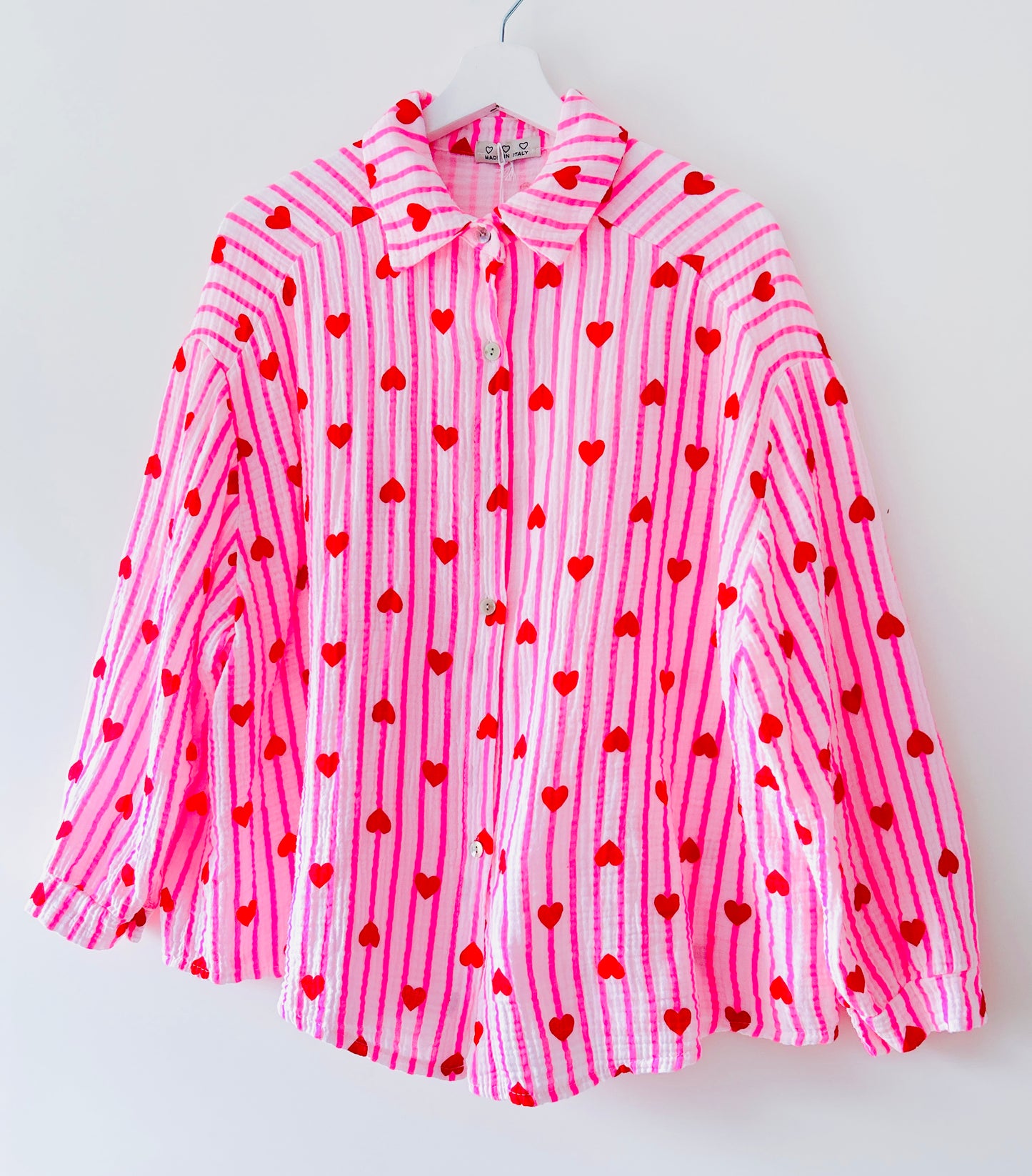 Blouse - Love March neon-roze