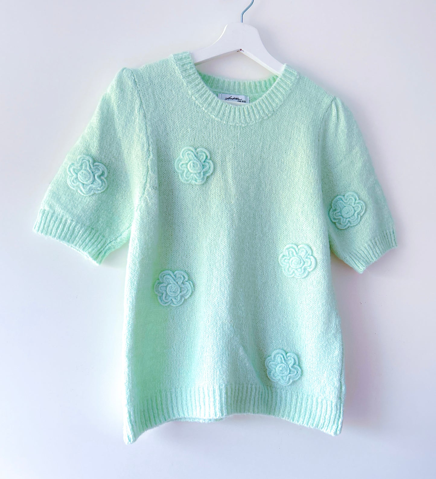Trui - Floral mintgroen