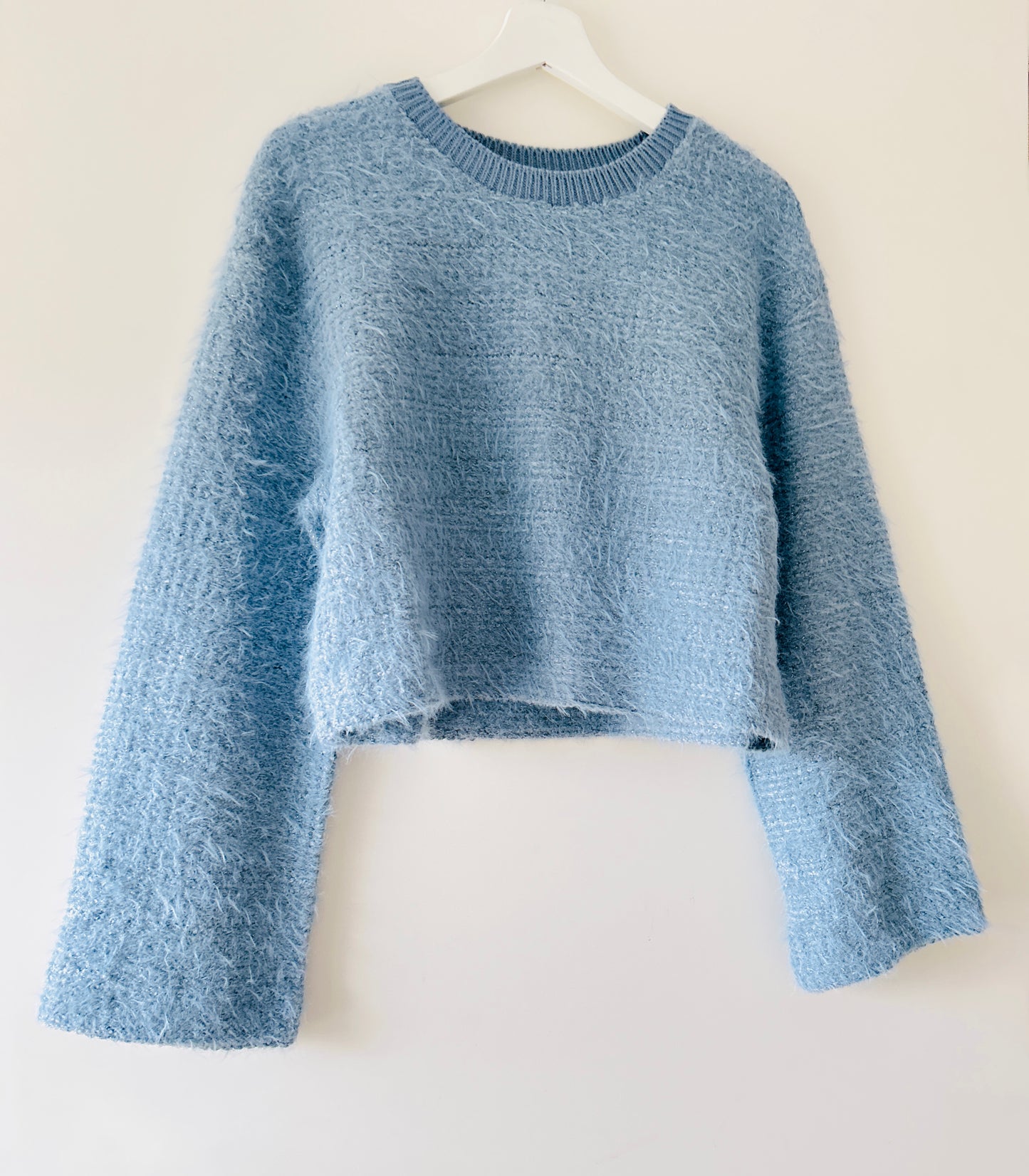 Pull en maille bleu clair Zara