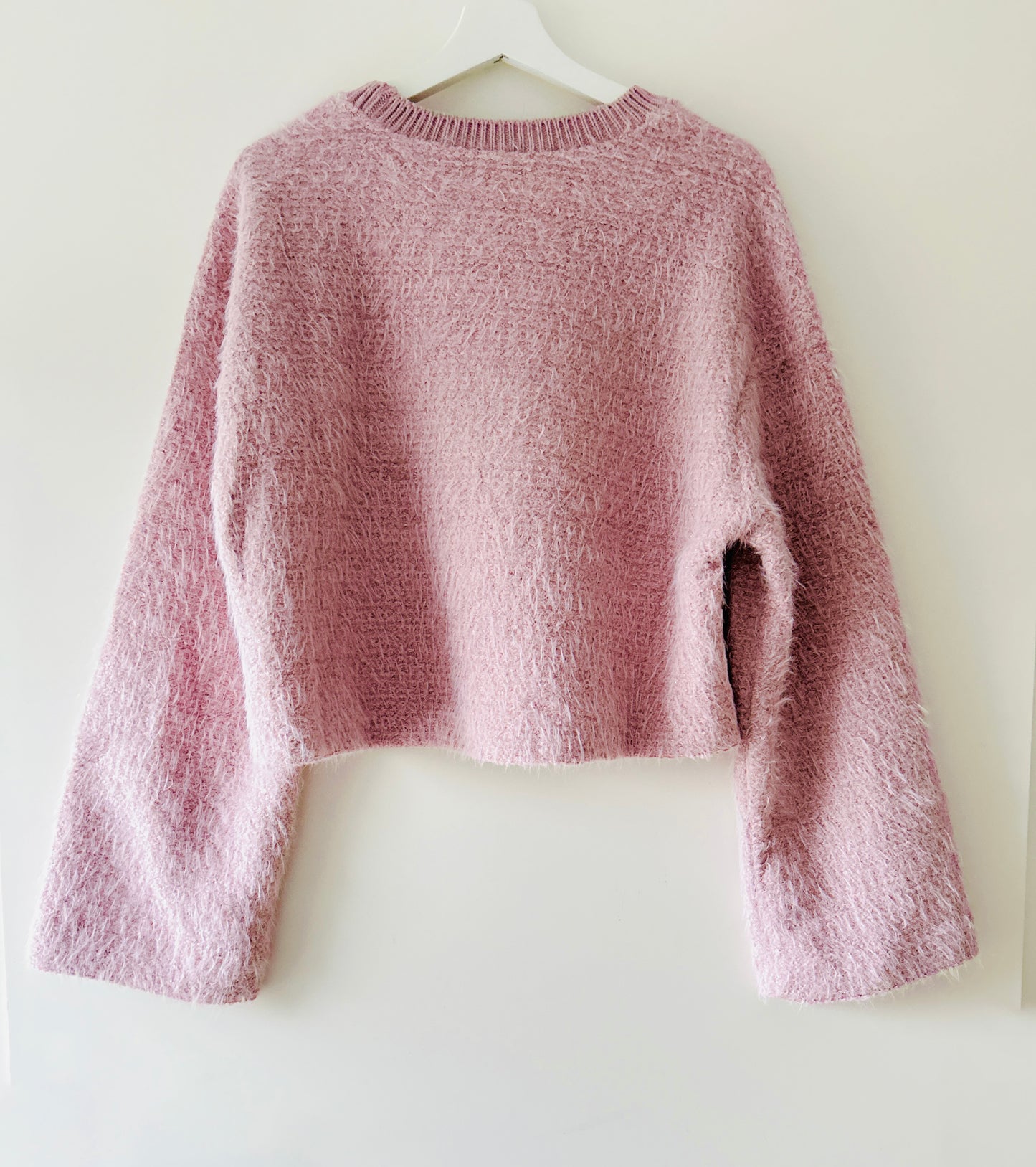 Gebreide roze harige trui Zara