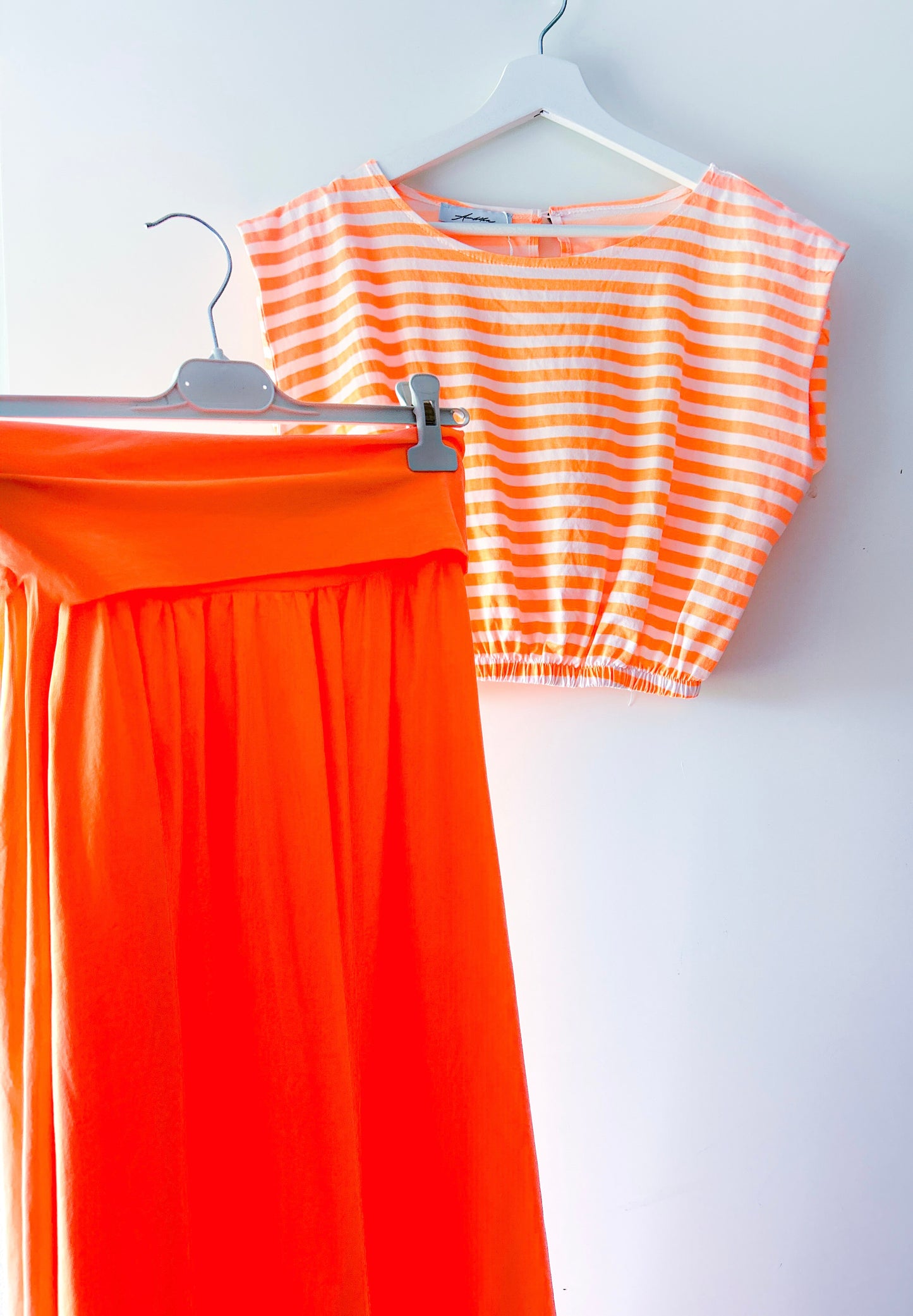 Tweedelige set - Neon-oranje stripe