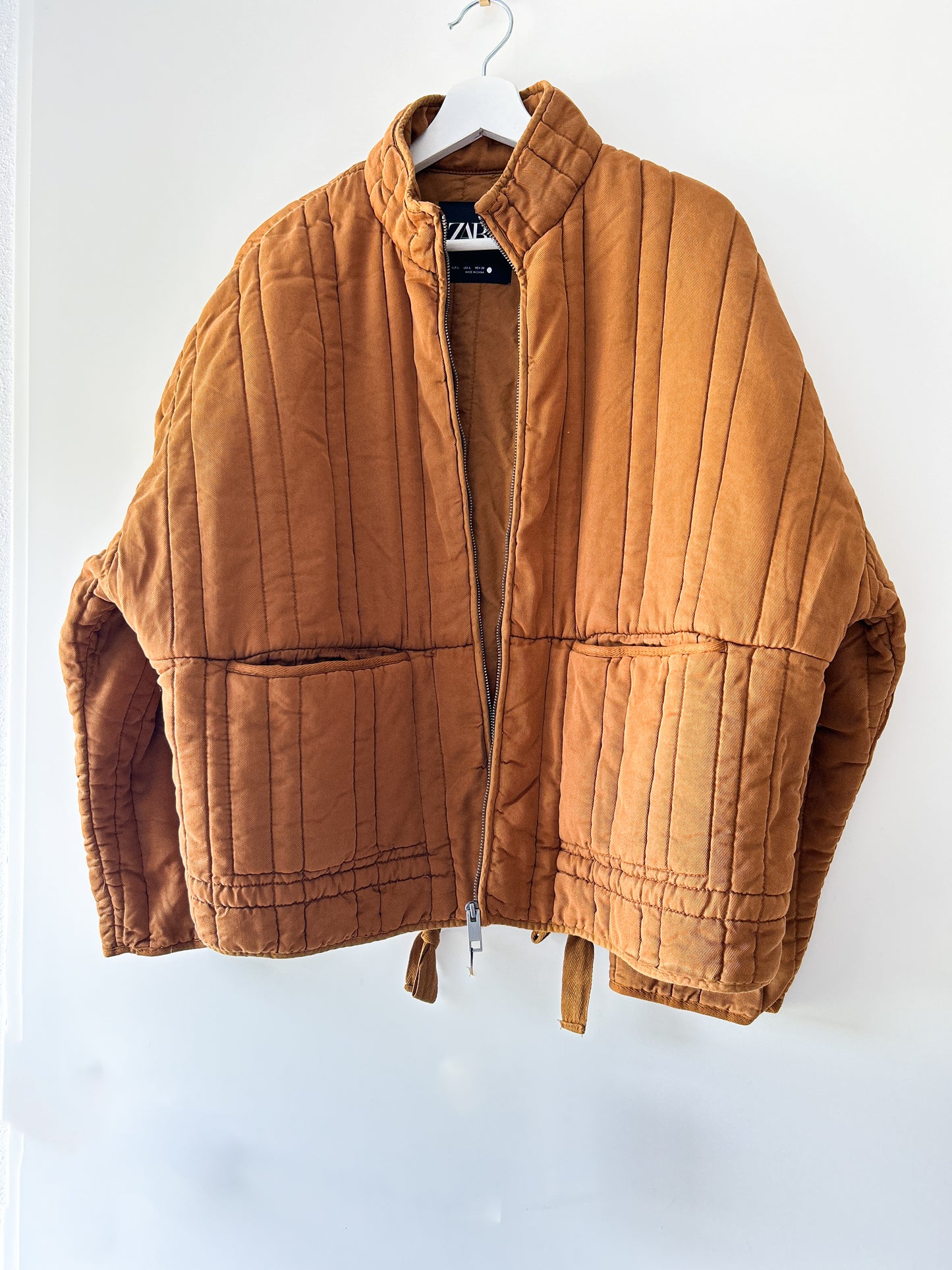 Camel/brown padded jacket Zara
