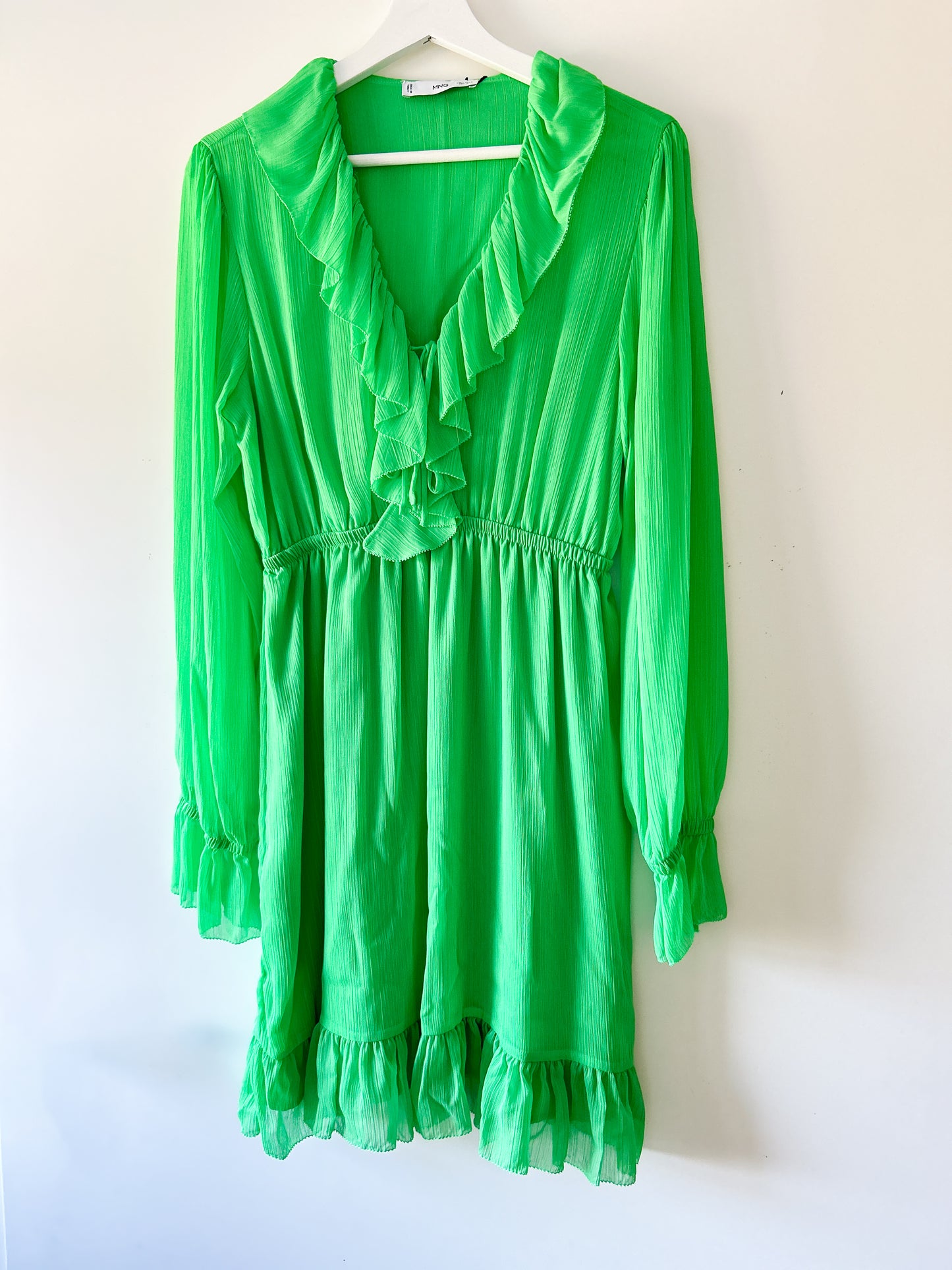 Robe vert fluo Mango