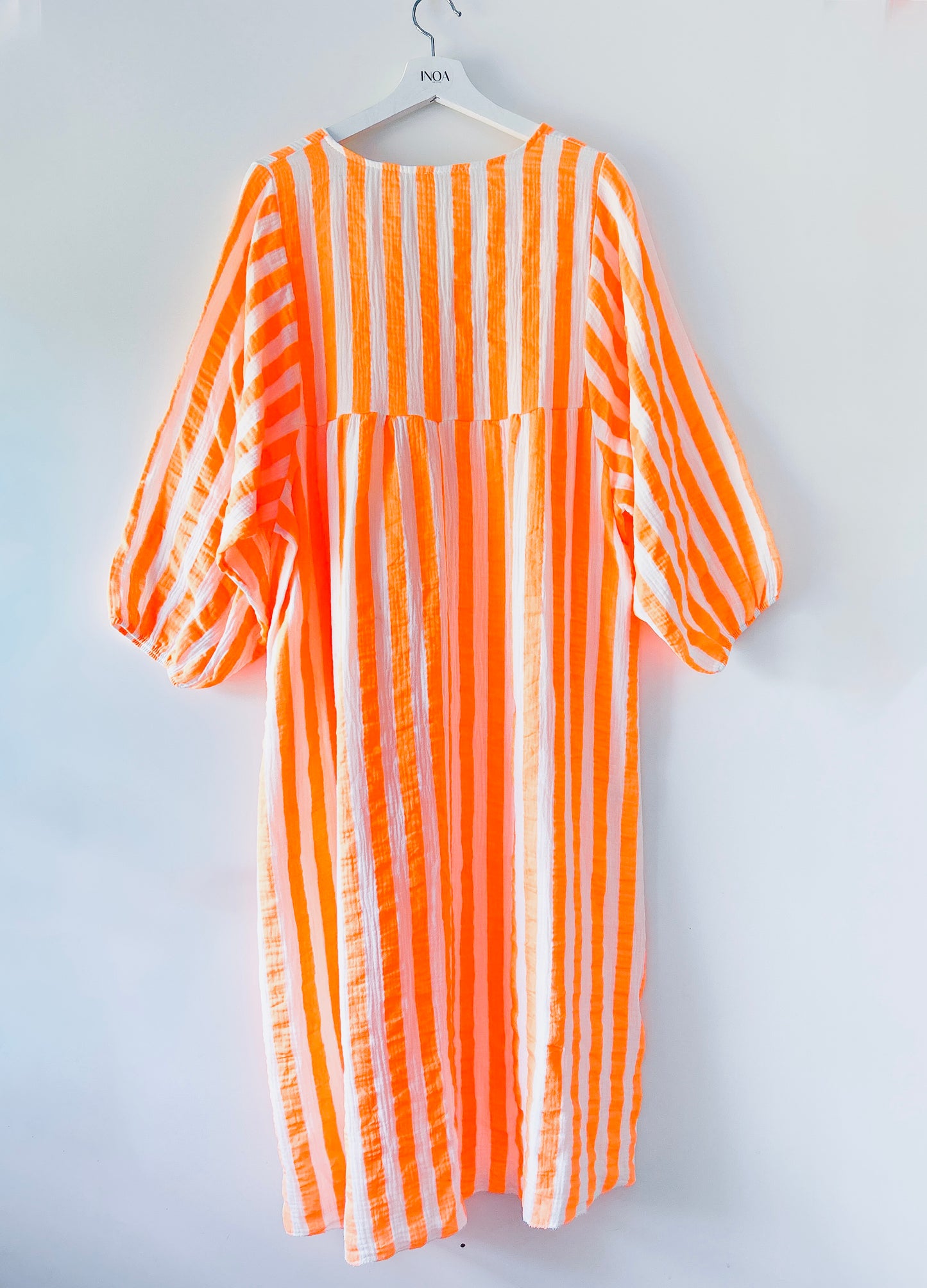 Lange jurk - Elza neon-oranje