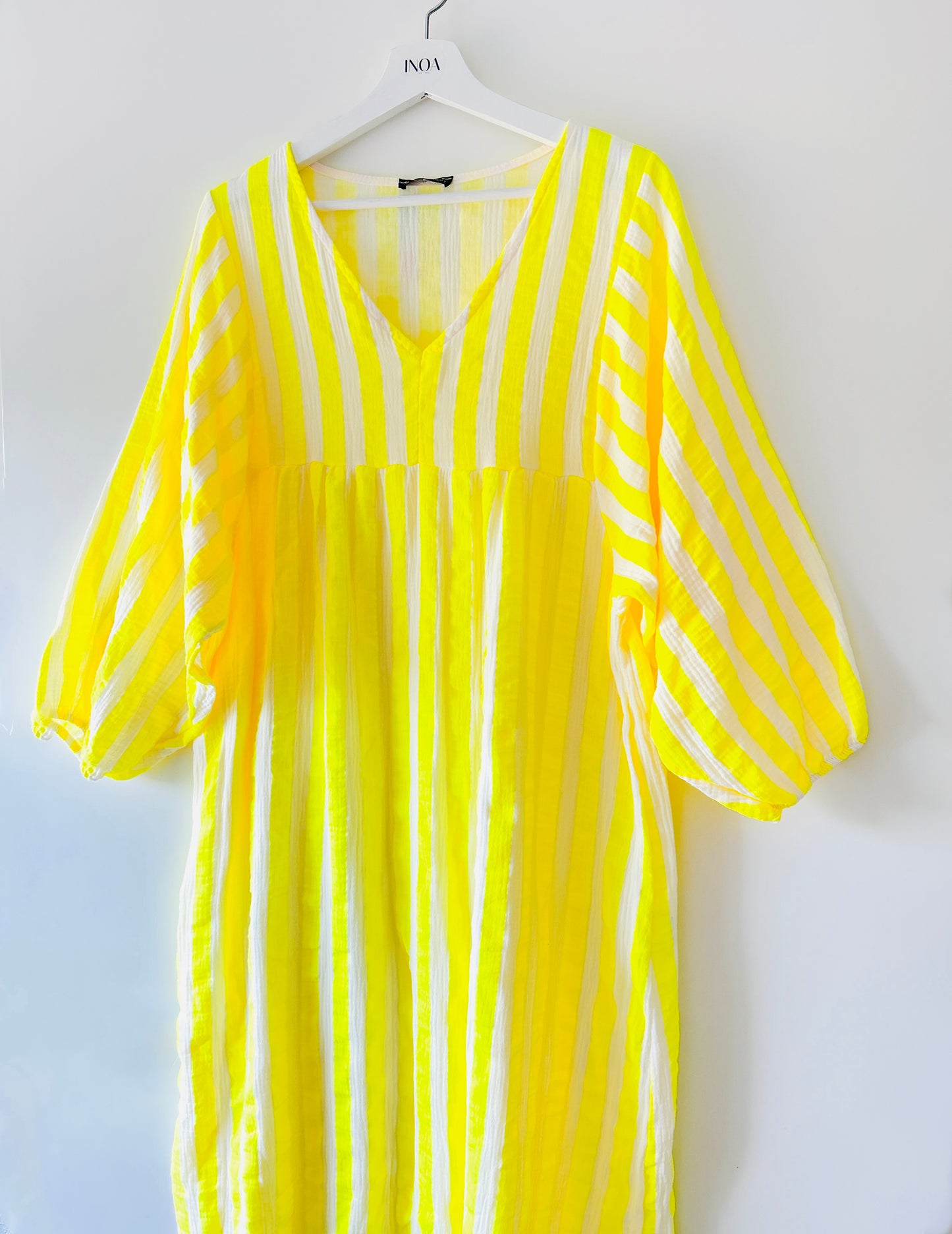 Lange jurk - Elza neon-geel