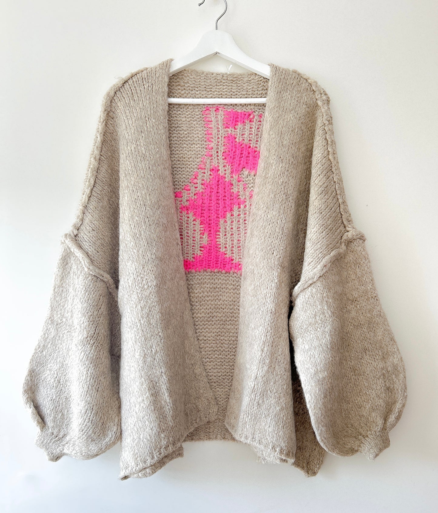 Knitted Vest Beige - Lola cherry beige/pink
