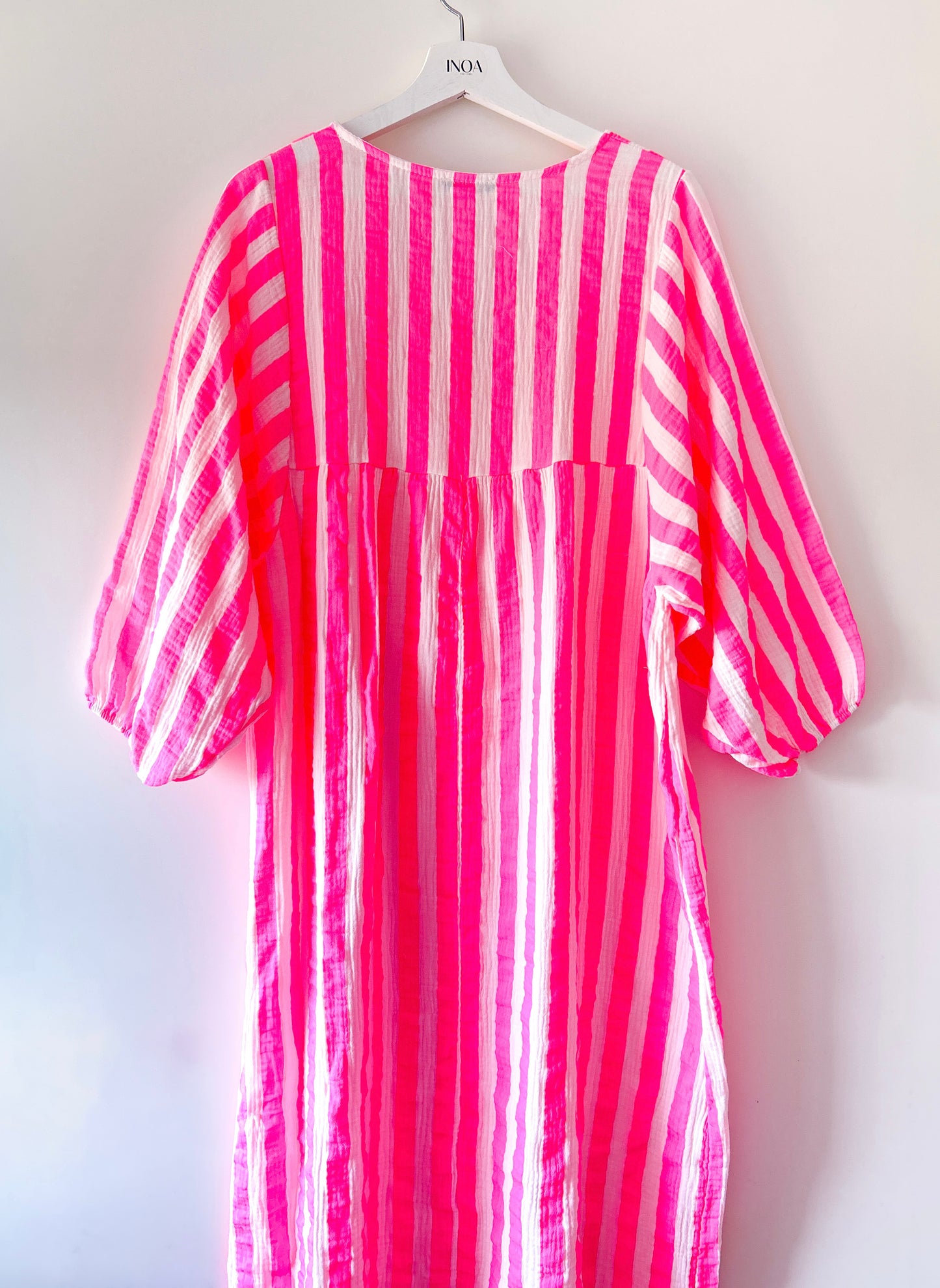 Lange jurk - Elza neon-roze