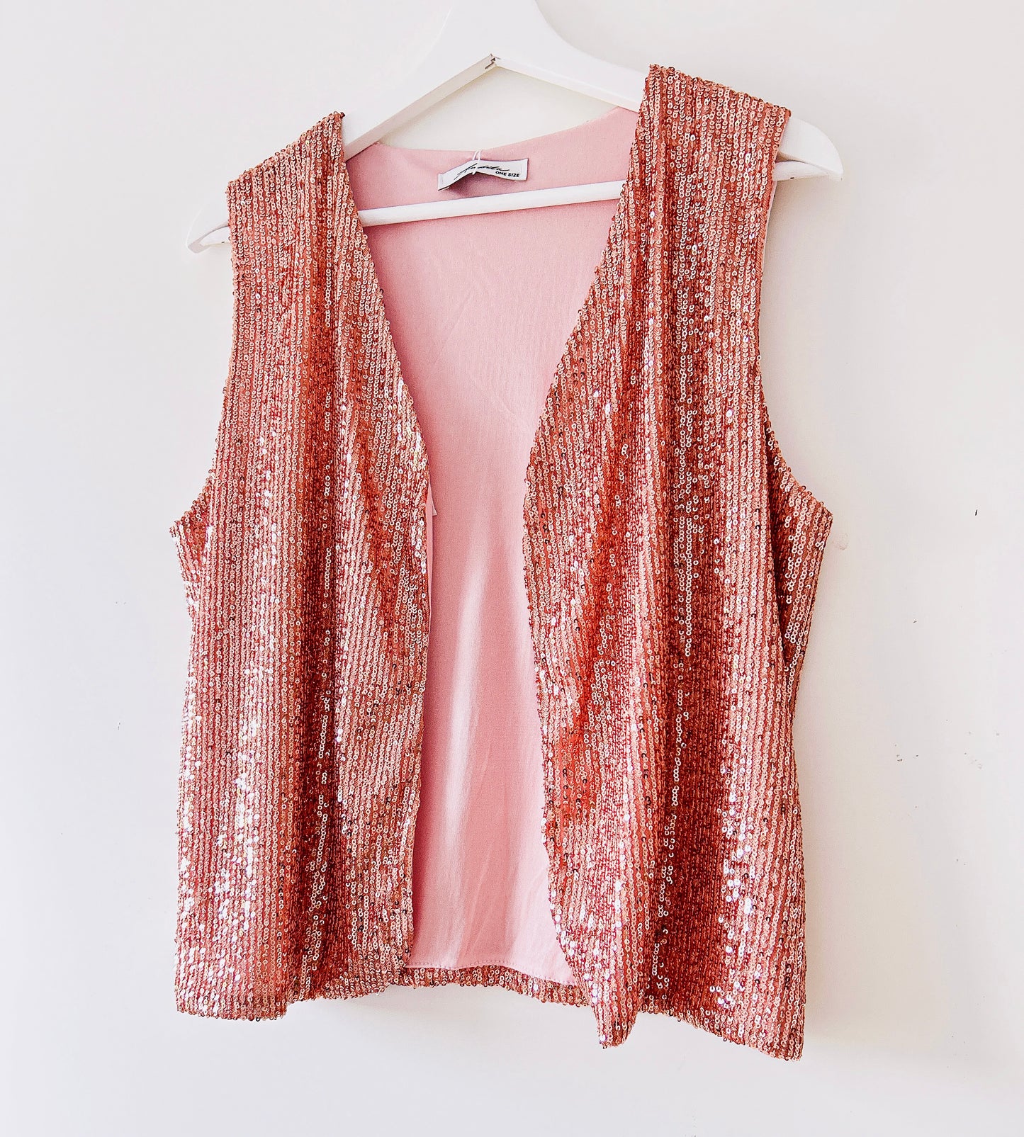 Gilet - rosé pailletten